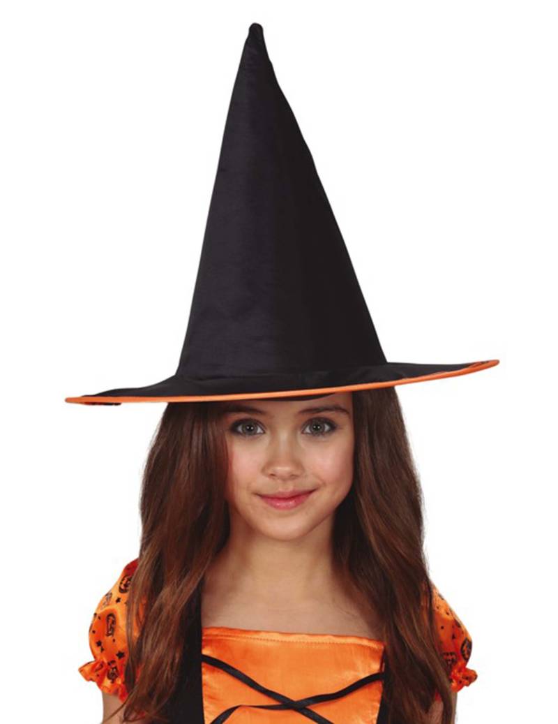 Hexen-Hut für Kinder Halloween-Accessoire schwarz-orange von FIESTAS GUIRCA, S.L.