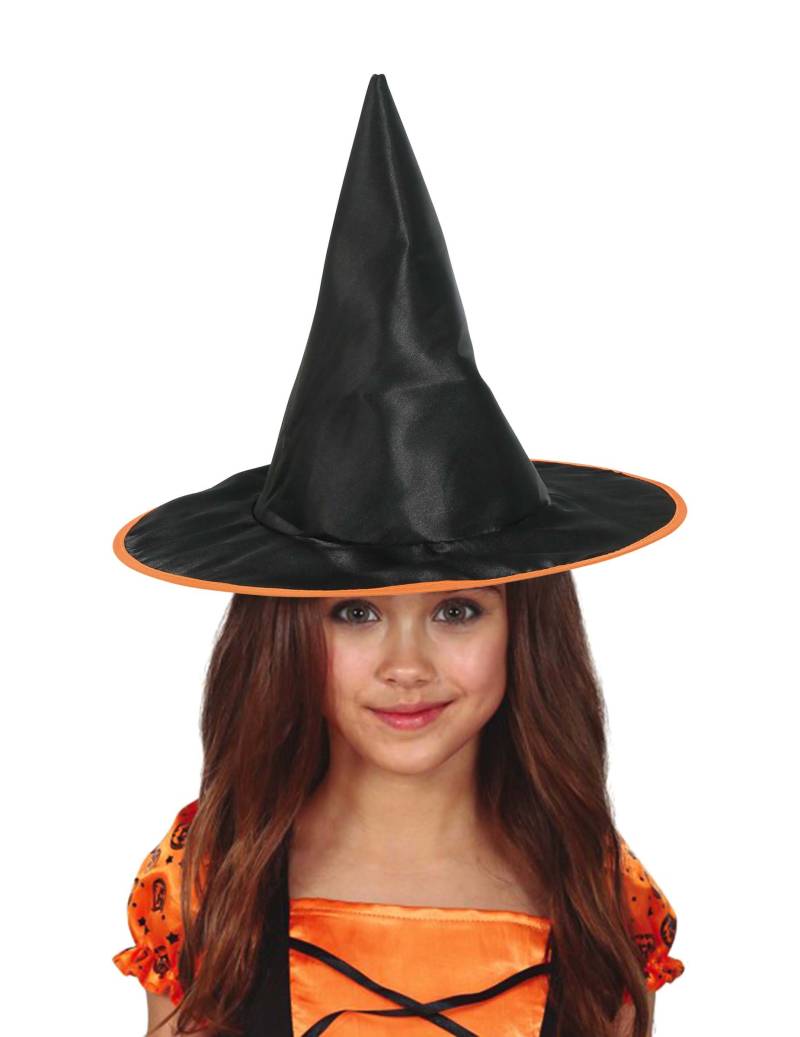 Hexen-Hut für Kinder Halloween-Accessoire schwarz-orange von FIESTAS GUIRCA, S.L.