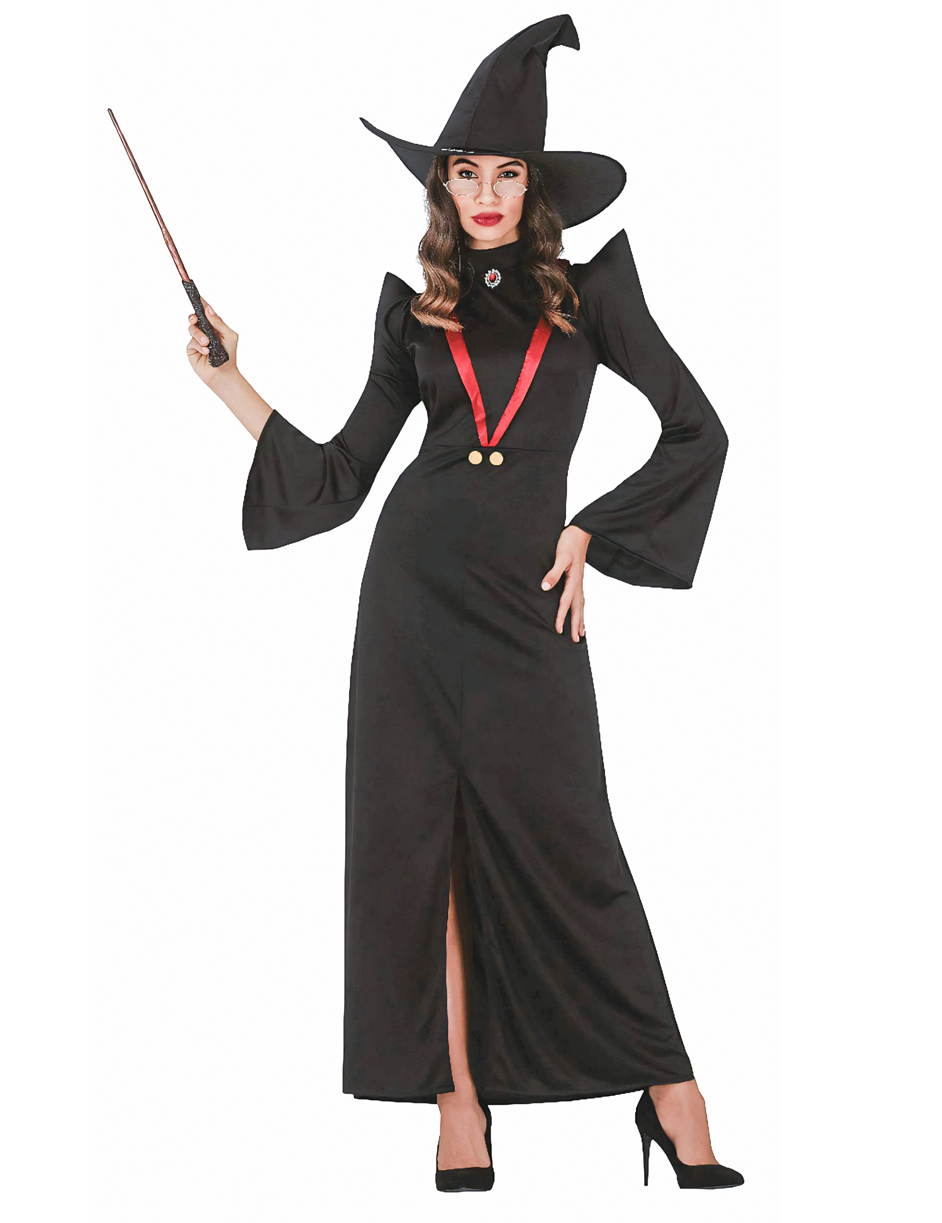Hexen-Professorin Kostüm für Damen Hallloweenkostüm schwarz-rot von FIESTAS GUIRCA, S.L.