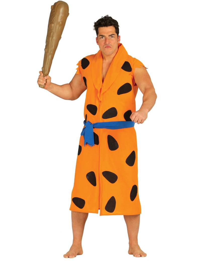 Höhlenmensch-Männerkostüm Steinzeit orange von FIESTAS GUIRCA, S.L.