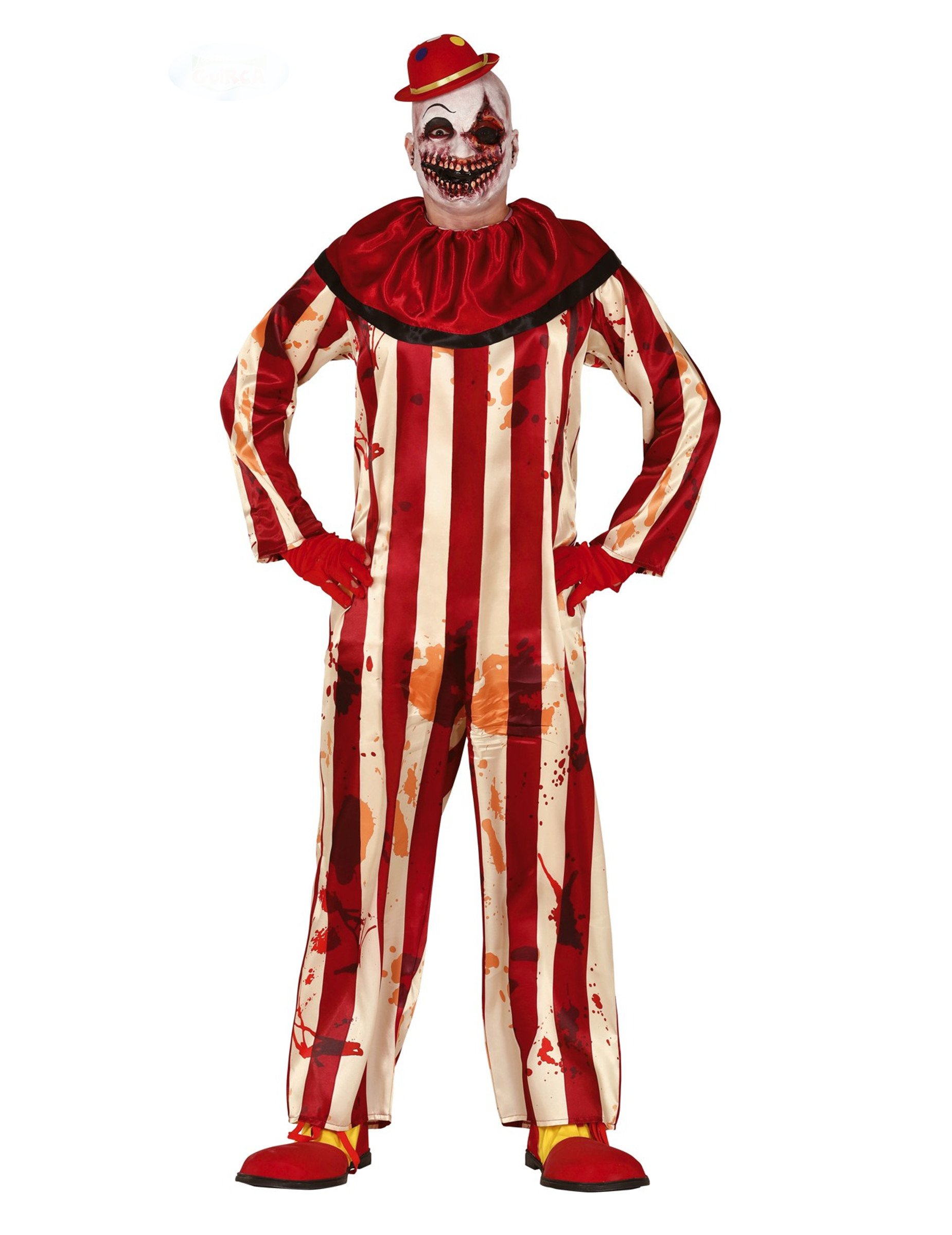 Horror-Clown-Kostüm für Herren Halloween-Kostüm rot-beige von FIESTAS GUIRCA, S.L.