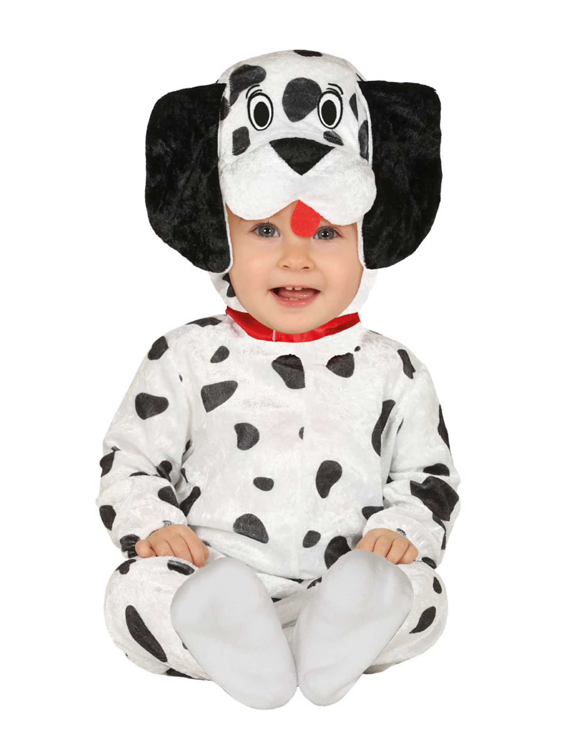 Hunde-Kostüm Dalmatiner für Baby Kleinkinder weiss-schwarz gepunktet von FIESTAS GUIRCA, S.L.