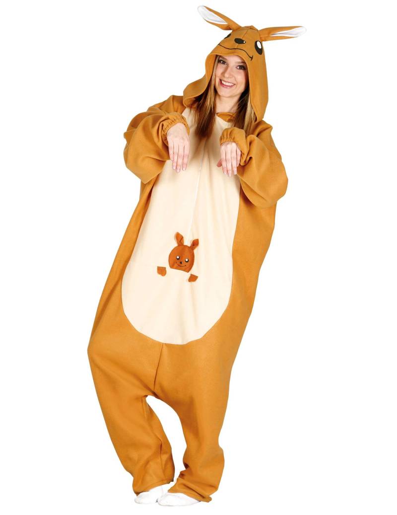 Känguru-Kostüm für Erwachsene braun-beige von FIESTAS GUIRCA, S.L.
