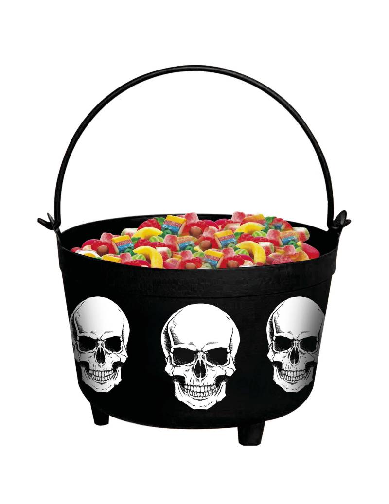 Kessel mit Totenkopf 24 cm Schwarz Halloween Deko Kessel mit Totenkopf 24 cm Schwarz Halloween Deko von FIESTAS GUIRCA, S.L.