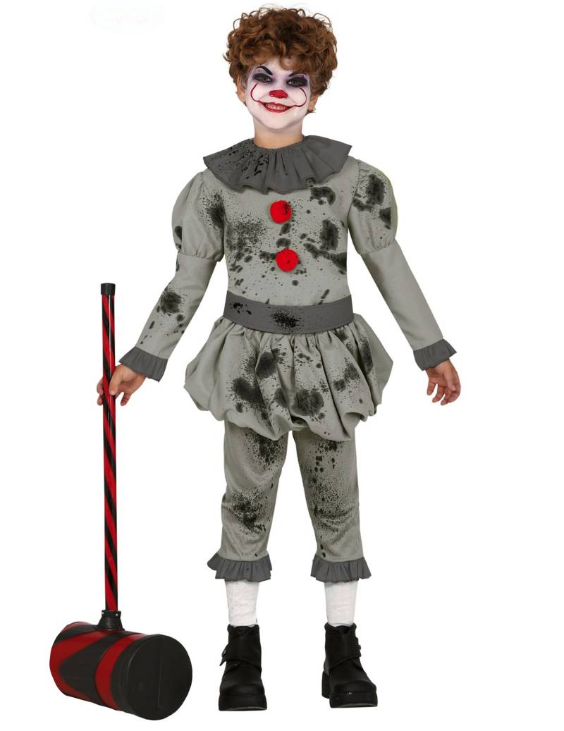 Killerclown-Kostüm für Jungen Hallloweenkostüm für Kinder grau von FIESTAS GUIRCA, S.L.