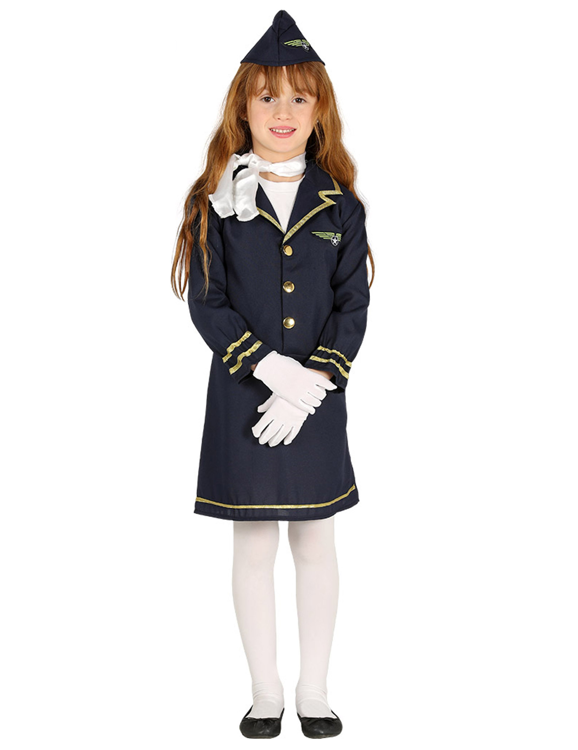 Kinder-Stewardess-Kostüm Karneval-Kostüm für Mädchen blau-gold Kinder-Stewardess-Kostüm Karneval-Kostüm für Mädchen blau-gold von FIESTAS GUIRCA, S.L.