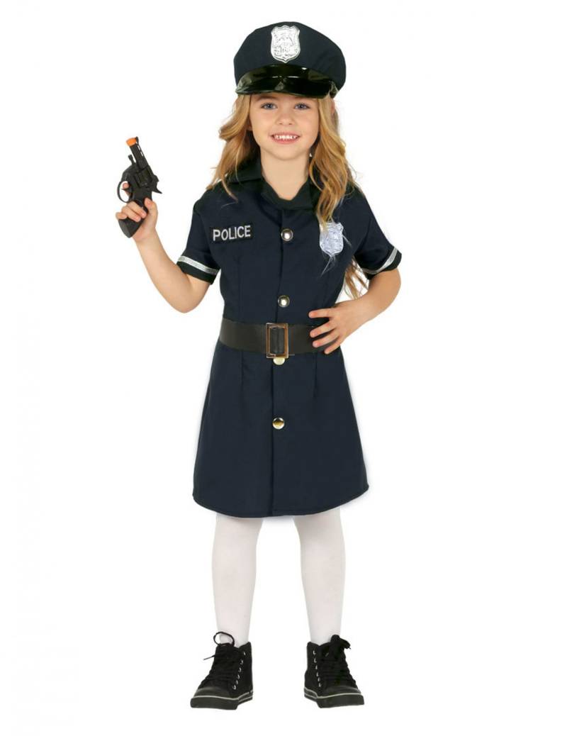 Kleine Polizistin Kinderkostüm für Mädchen blau-schwarz von FIESTAS GUIRCA, S.L.