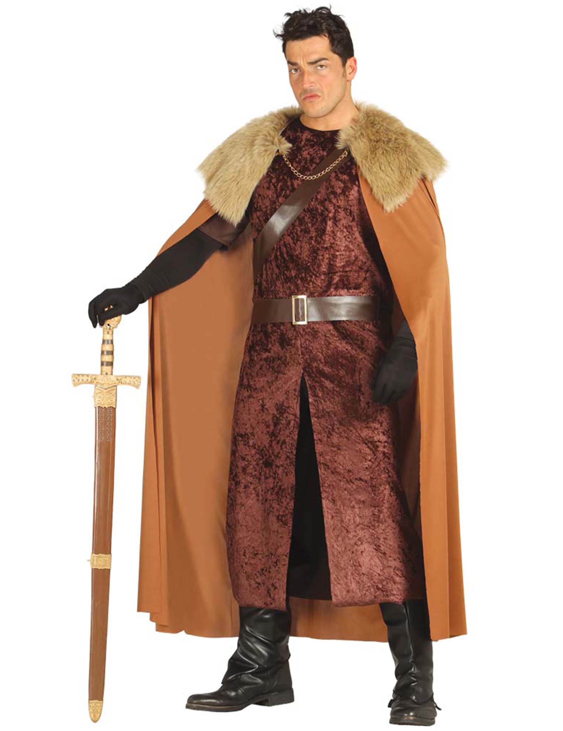 König des Nordens Kostüm für Herren braun-beige von FIESTAS GUIRCA, S.L.