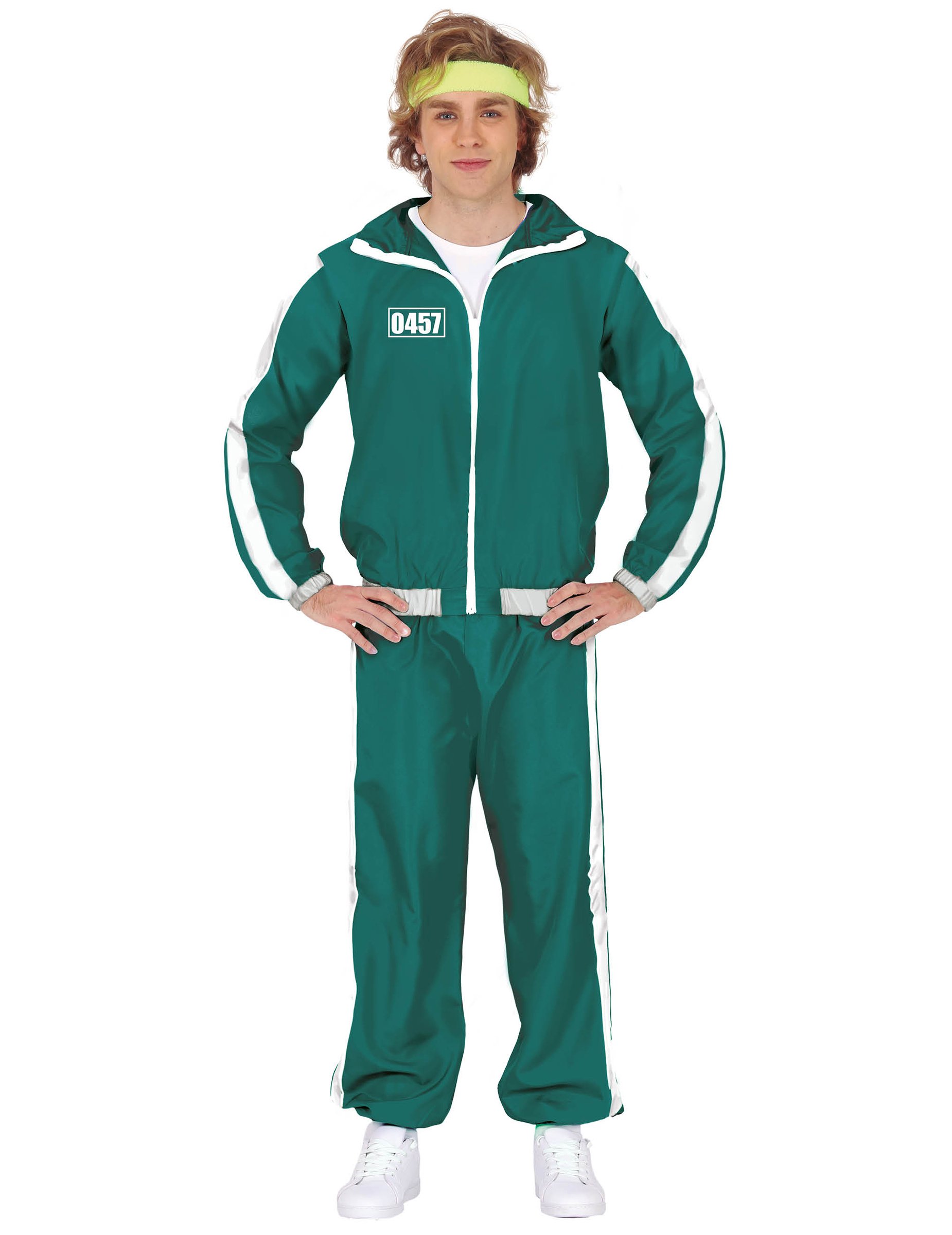 Korea Horror-Gameshow Teilnehmer-Kostüm für Herren Nummer 457 grün-weiß von FIESTAS GUIRCA, S.L.