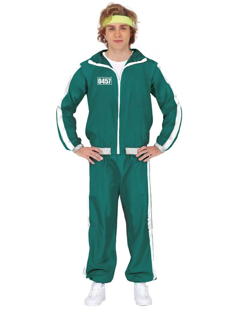 Korea Horror-Gameshow Teilnehmer-Kostüm für Herren Nummer 457 grün-weiß von FIESTAS GUIRCA, S.L.