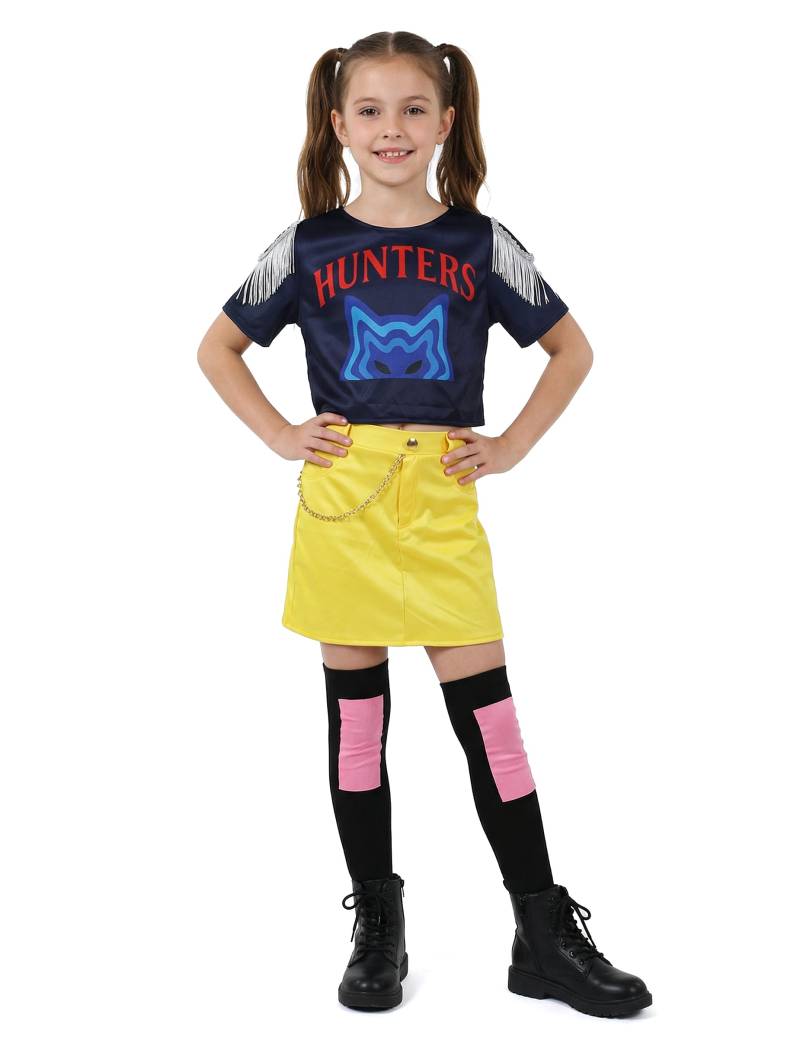 Kpop Kostüm Mädchen mit blauem Shirt und gelbem Rock von FIESTAS GUIRCA, S.L.