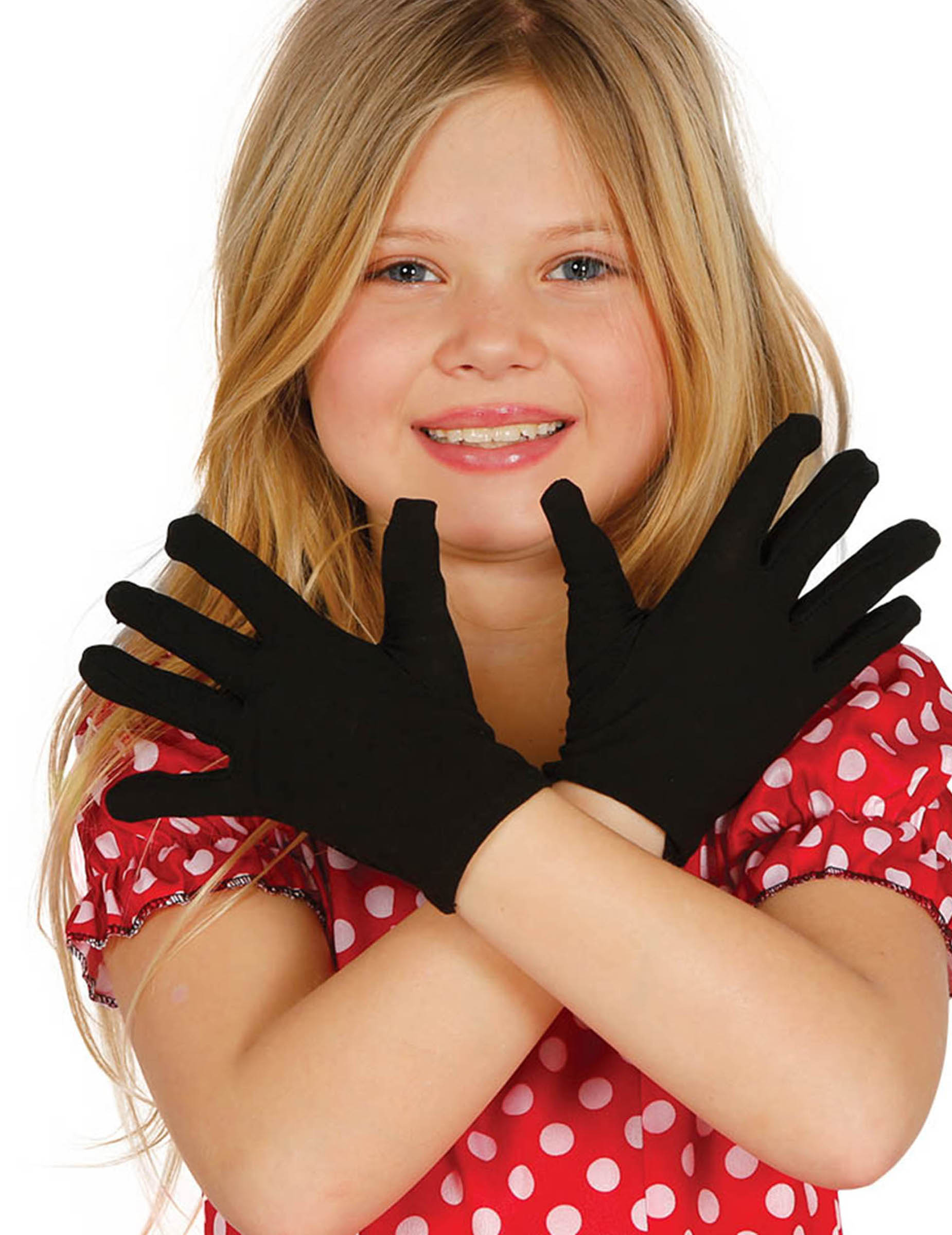 Kurze Handschuhe für Kinder schwarz von FIESTAS GUIRCA, S.L.