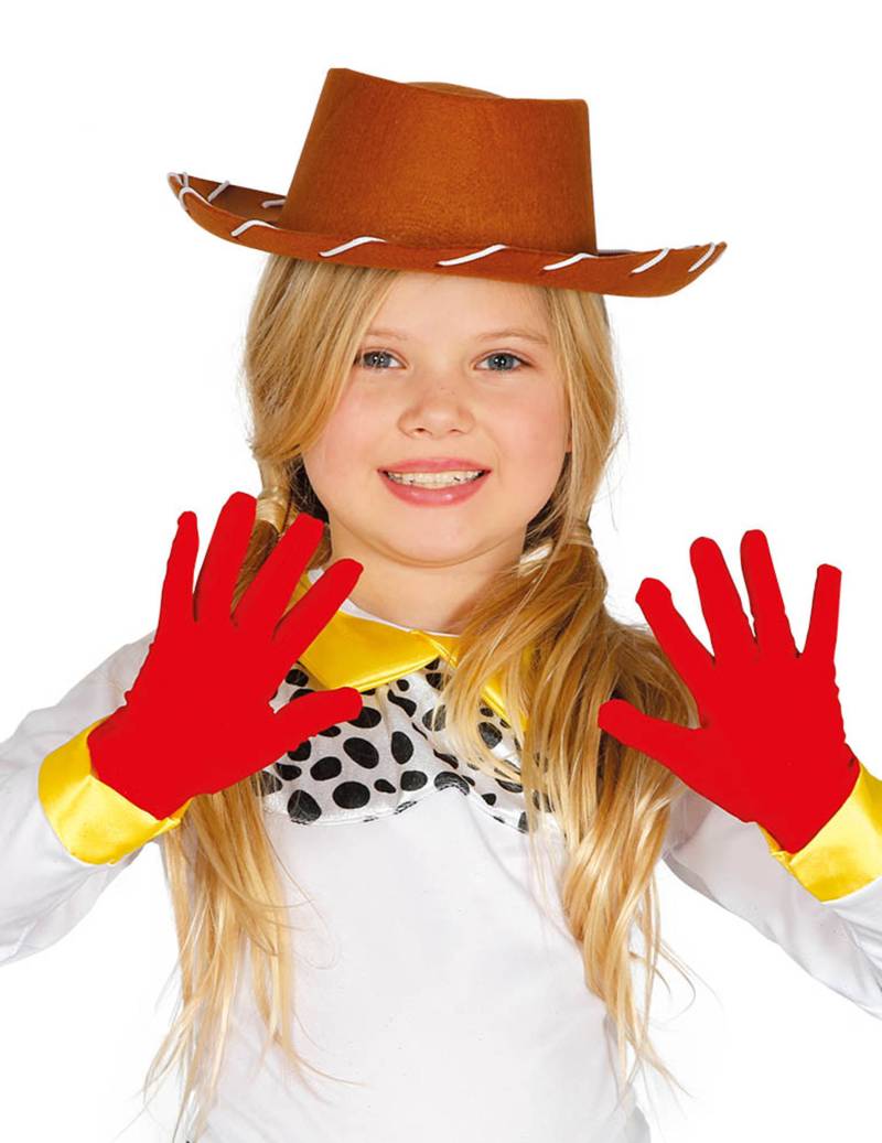 Kurze Kinder-Handschuhe Kostüm-Accessoire rot von FIESTAS GUIRCA, S.L.