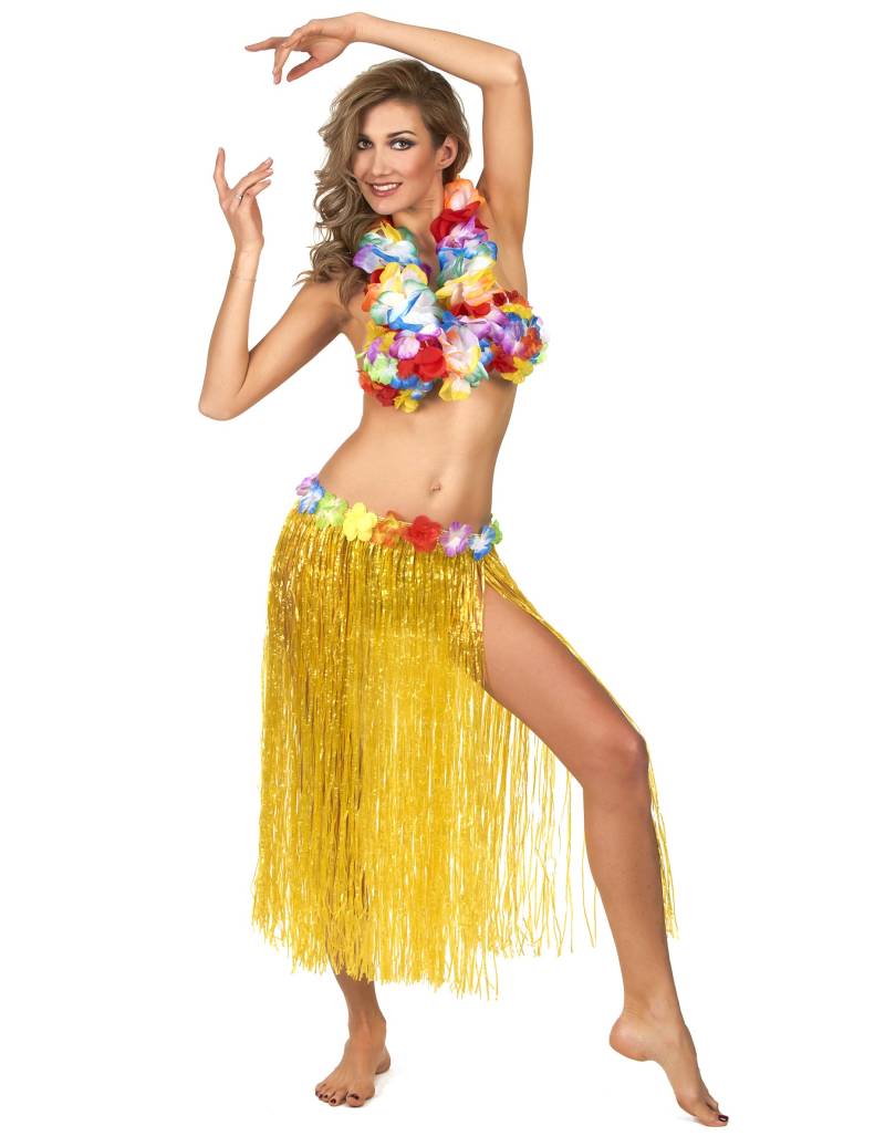 Langer Hawaii Rock Strand Accessoire gelb von BCI