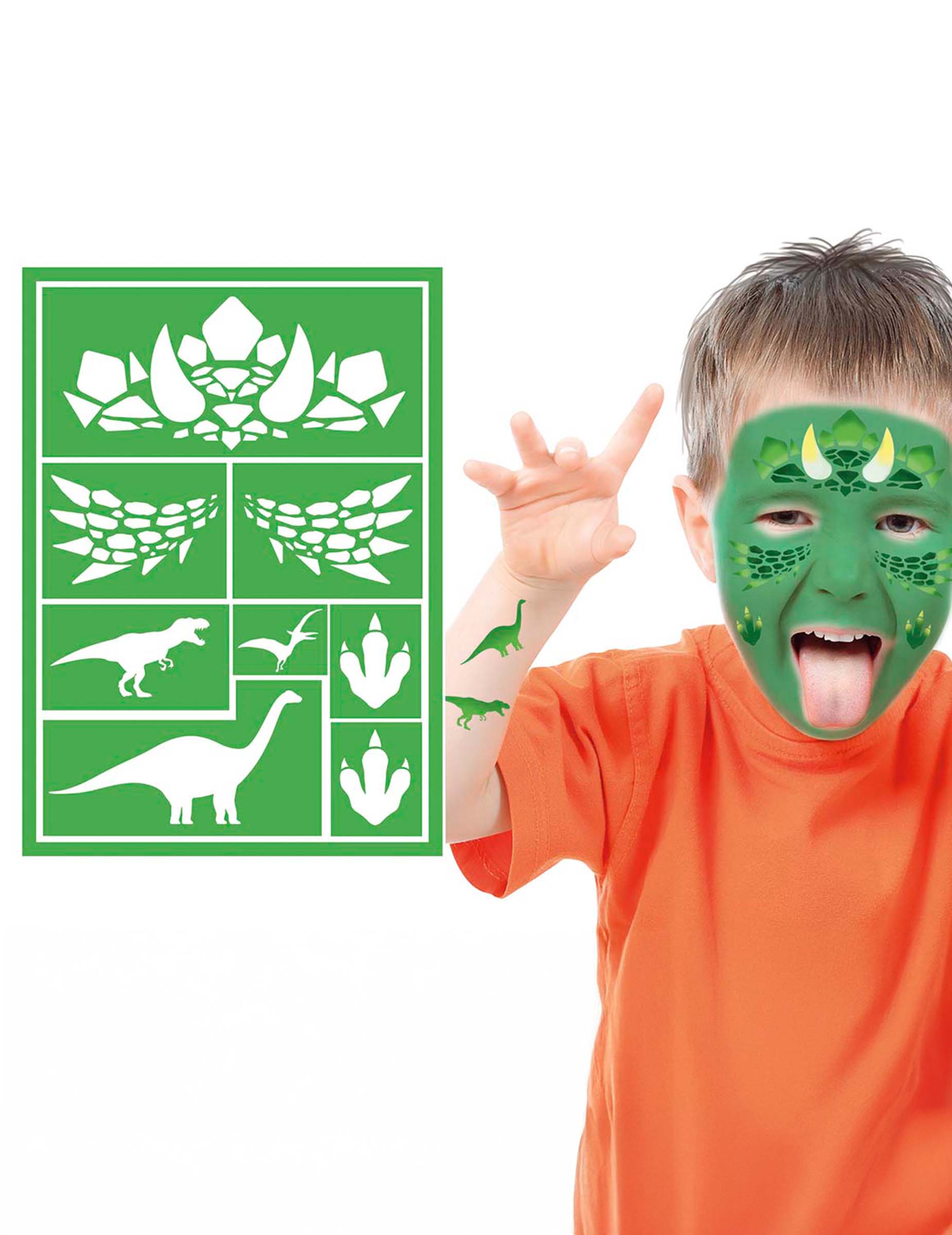 Make-up Schablone Dinosaurier für Kinder von FIESTAS GUIRCA, S.L.