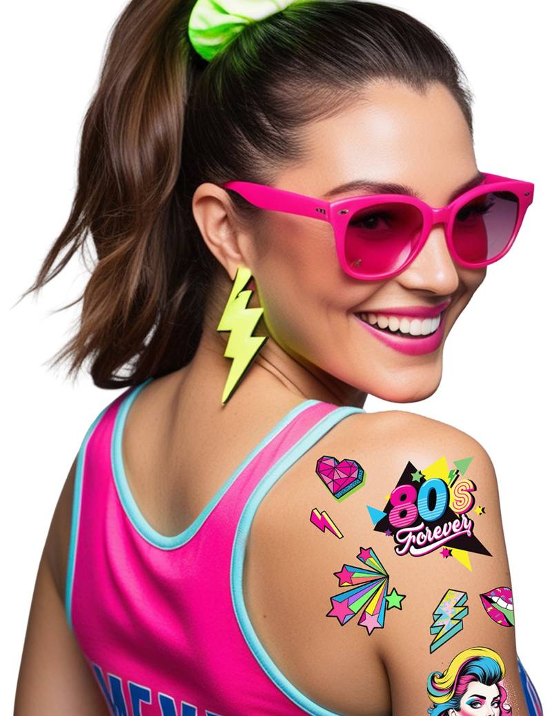 Mehrfarbige 80er Jahre Tattoos von FIESTAS GUIRCA, S.L.