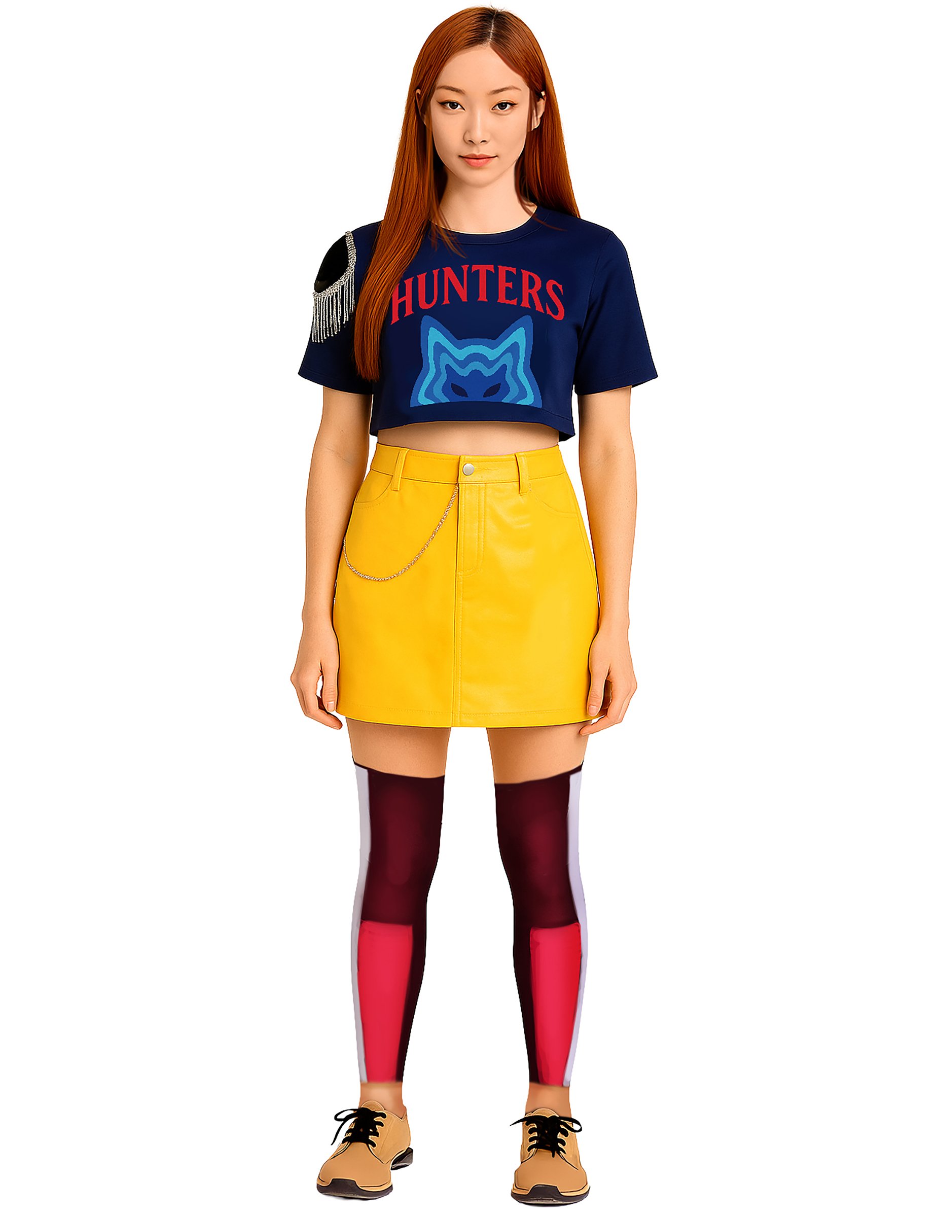 Miss Kpop Kostüm für Erwachsene blau-gelb von FIESTAS GUIRCA, S.L.