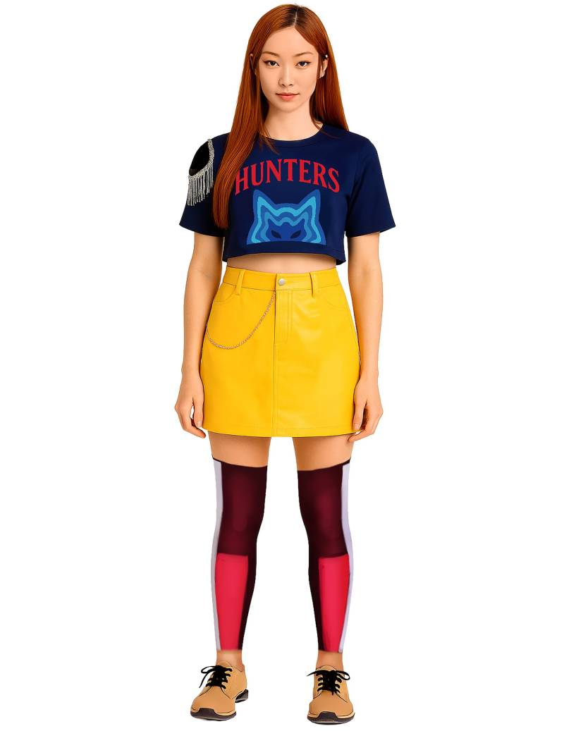 Miss Kpop Kostüm für Erwachsene blau-gelb von FIESTAS GUIRCA, S.L.