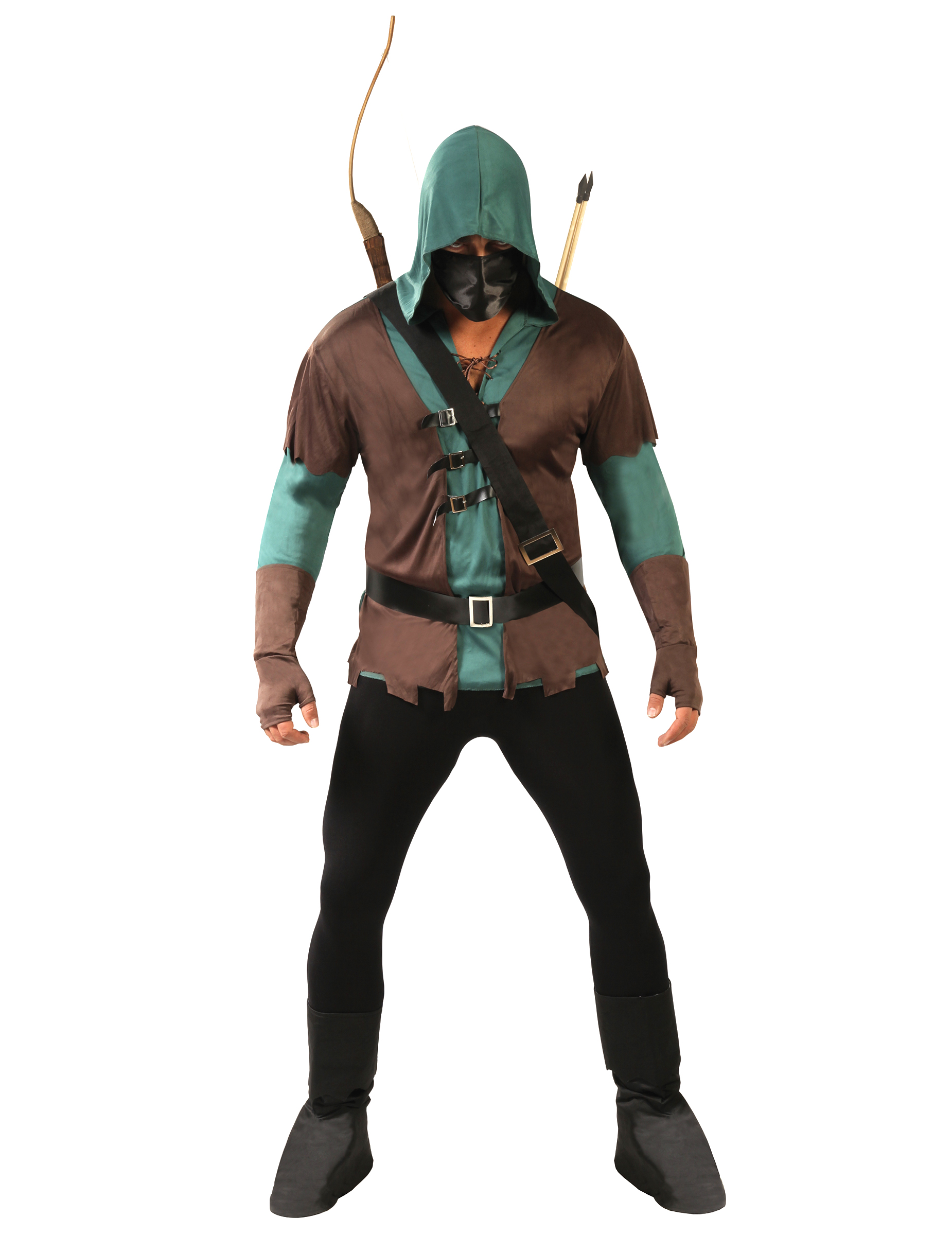 Mittelalter Bogenschütze Kostüm Jäger grün-braun von FIESTAS GUIRCA, S.L.