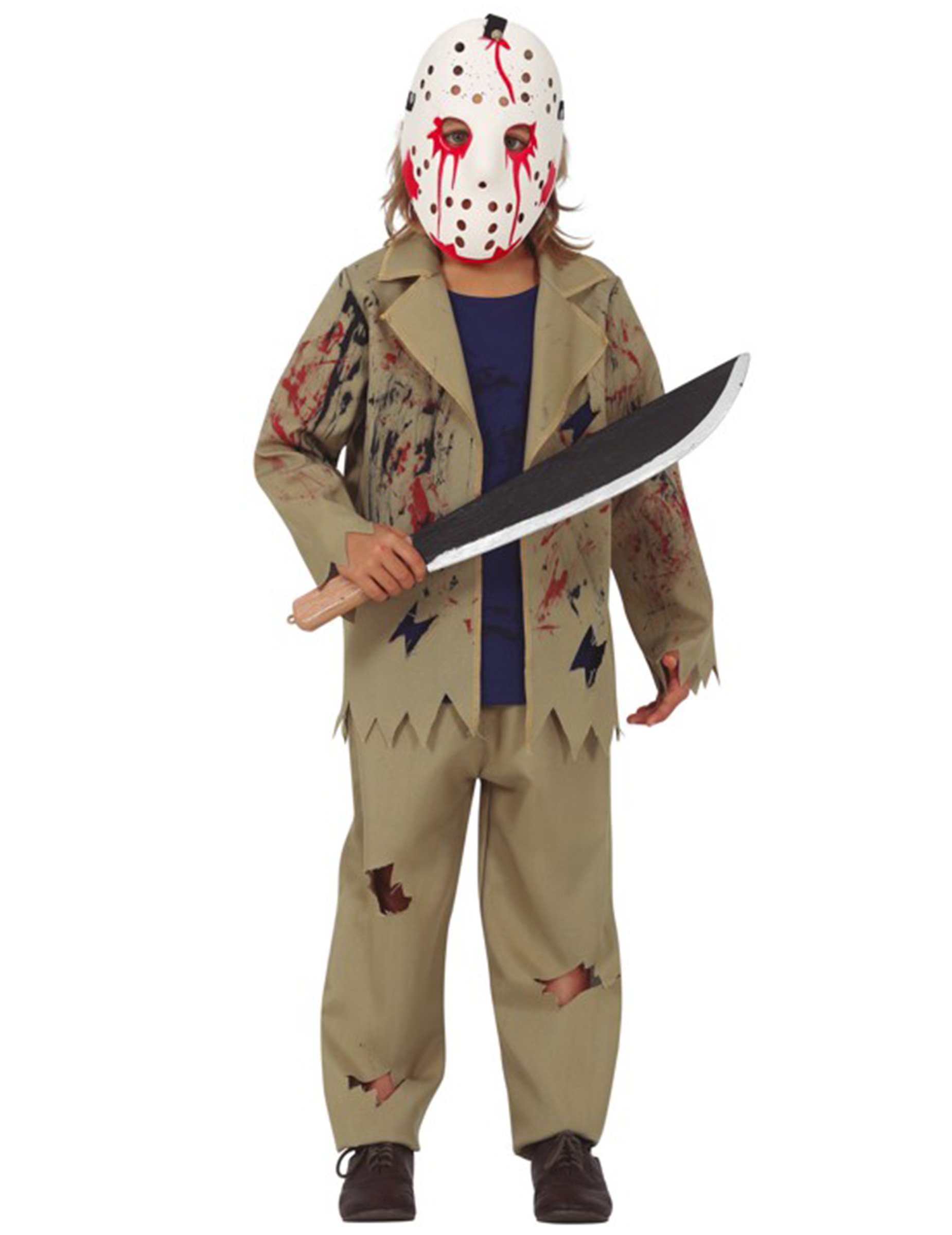 Mörder-Kostüm für Jungen Filmfigur Halloween-Kostüm beige-weiss-rot von FIESTAS GUIRCA, S.L.