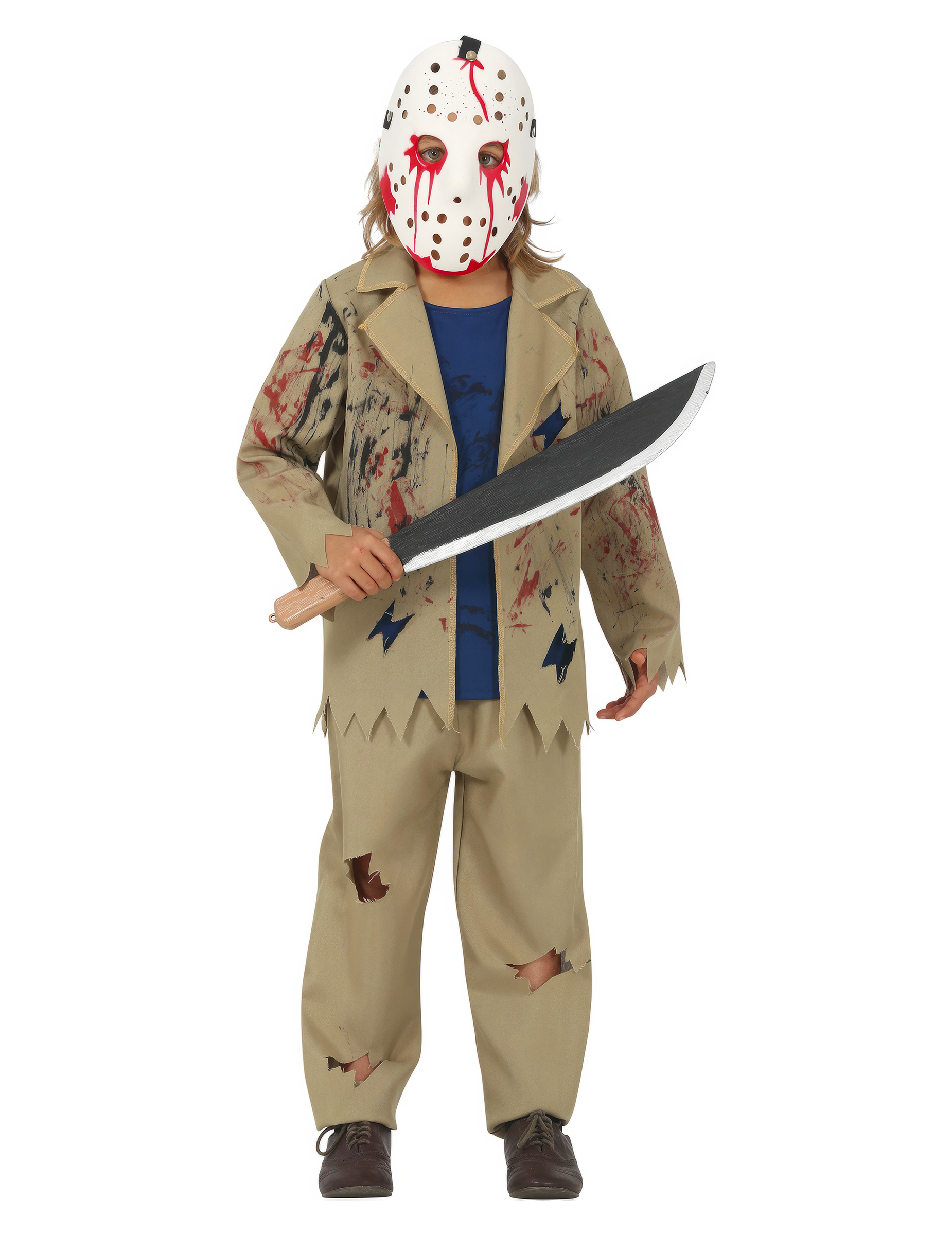 Mörder-Kostüm für Jungen Filmfigur Halloween-Kostüm beige-weiss-rot von FIESTAS GUIRCA, S.L.