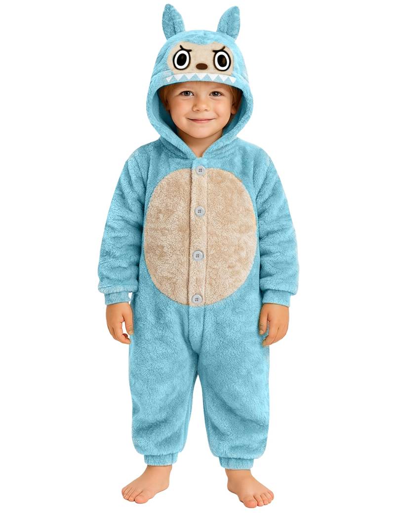 Monster Kinderkostüm Plüsch Overall blau Kinder von FIESTAS GUIRCA, S.L.