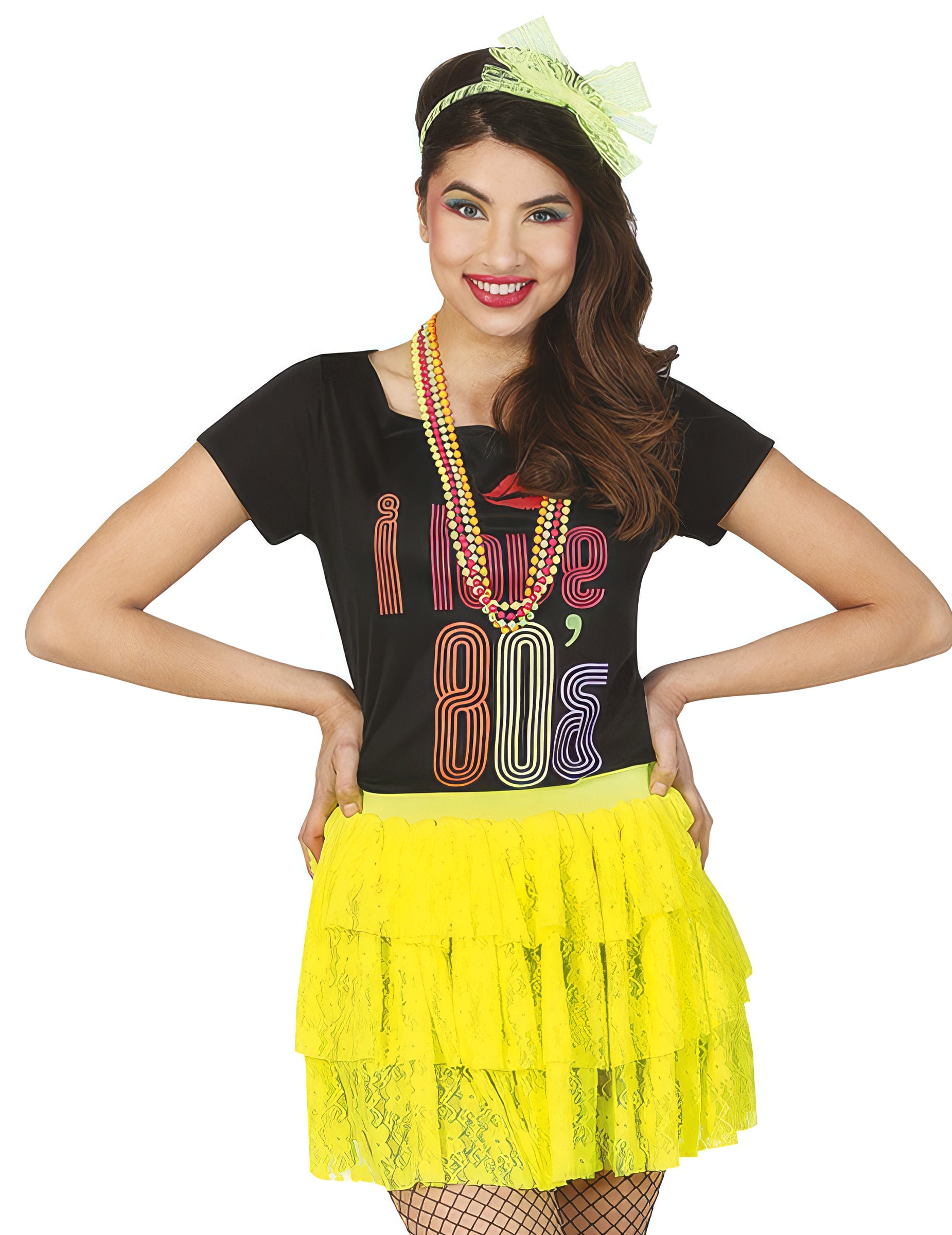 Neon-gelber 80er-Jahre-Rock für Damen von FIESTAS GUIRCA, S.L.