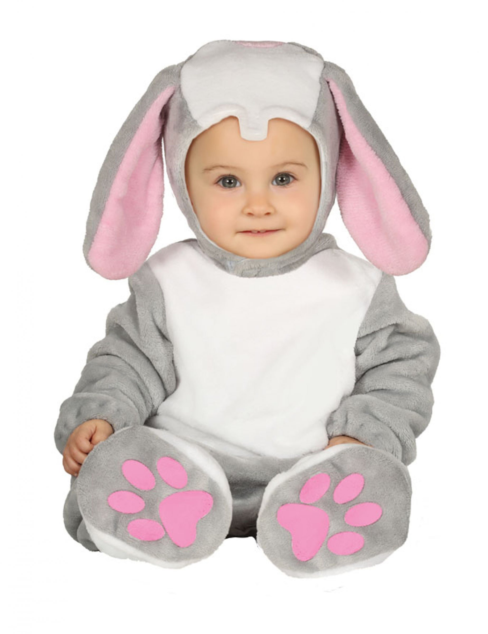 Niedliches Hasen-Kostüm für Babys Oster-Kostüm grau-rosa-weiss von FIESTAS GUIRCA, S.L.