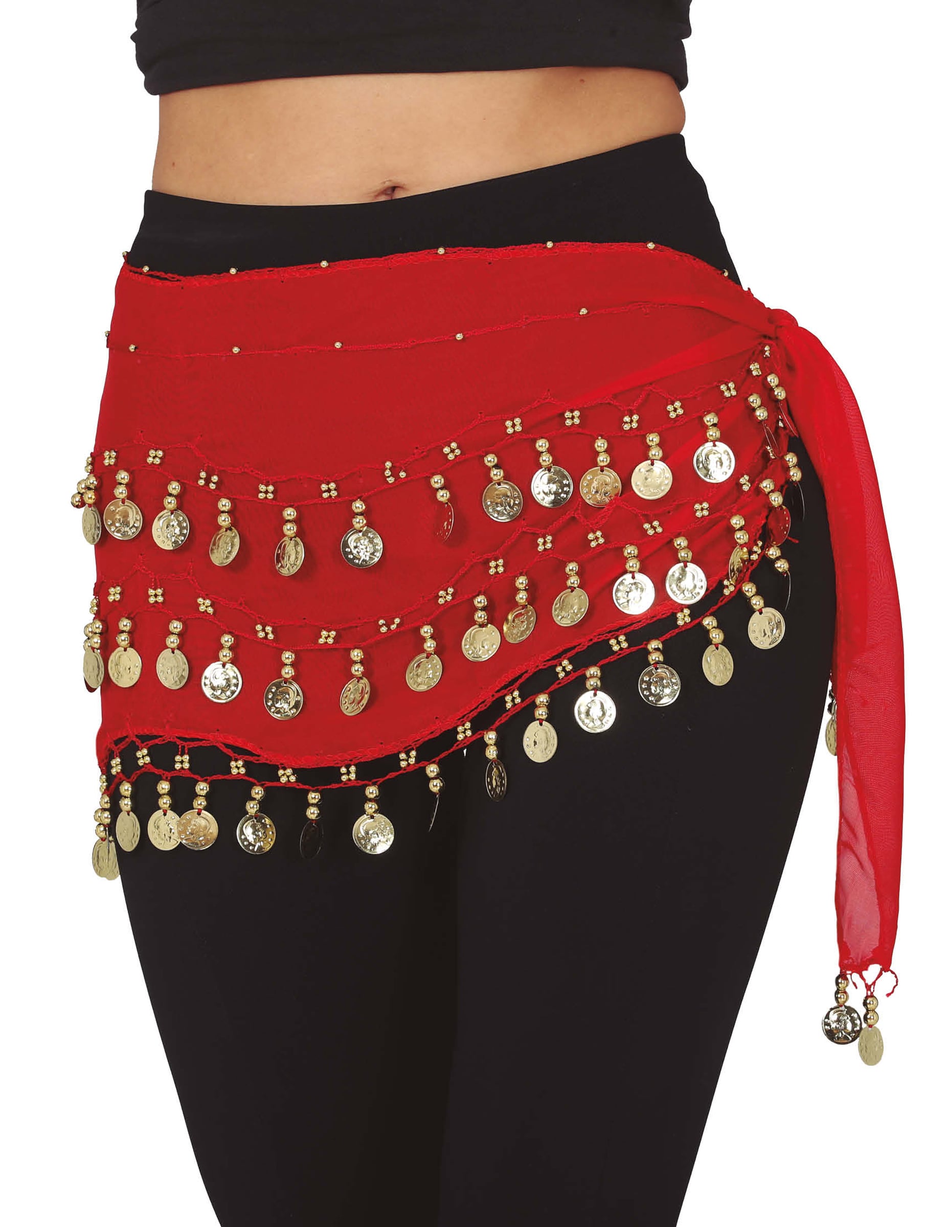 Orientalischer Gürtel in Rot mit Münzen von FIESTAS GUIRCA, S.L.
