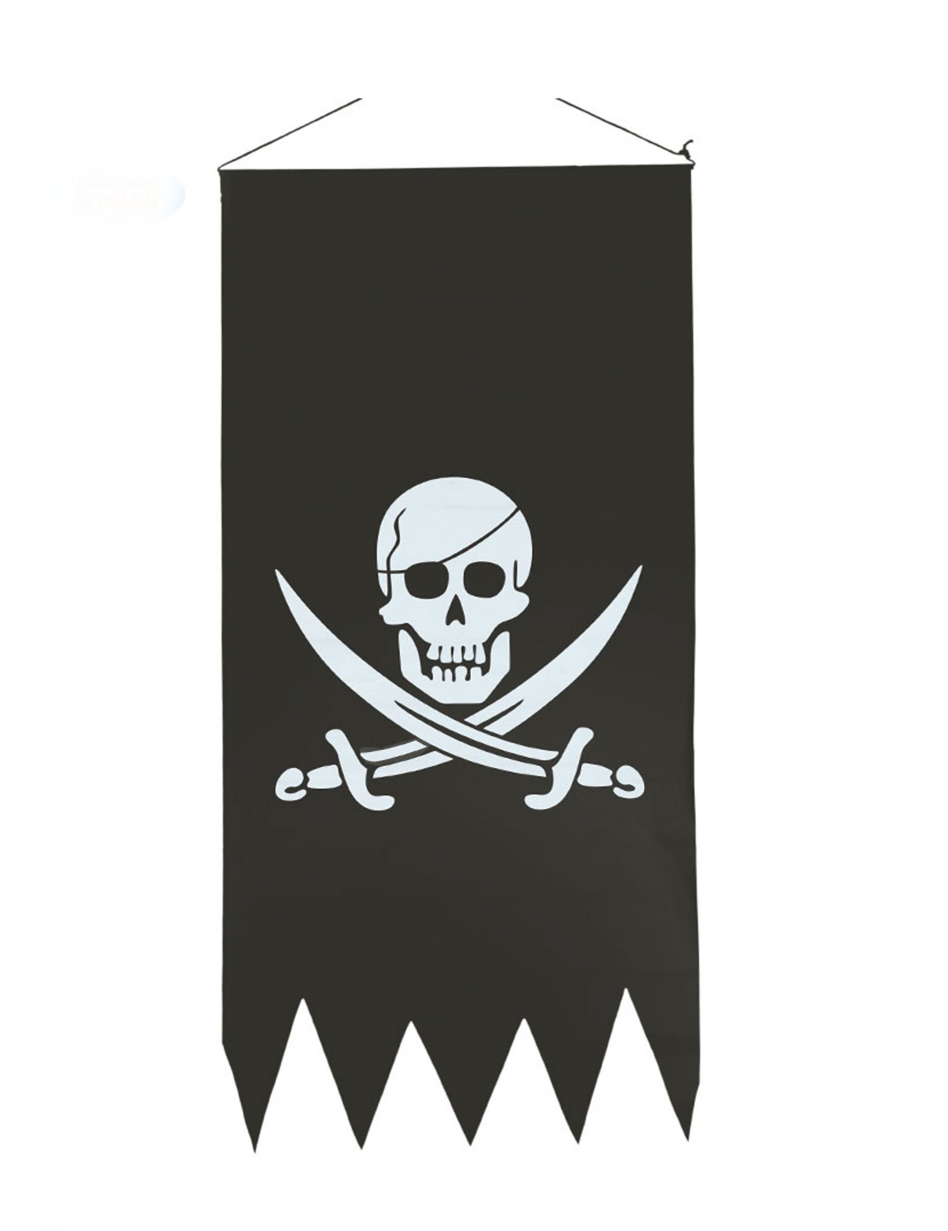 Piratenflagge Totenkopf Flagge schwarz-grau88x43cm von FIESTAS GUIRCA, S.L.