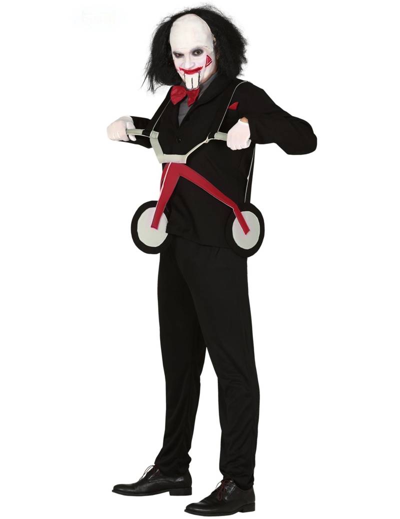 Psycho-Puppenkostüm für Herren Serienkiller Halloweenkostüm schwarz-lila von FIESTAS GUIRCA, S.L.