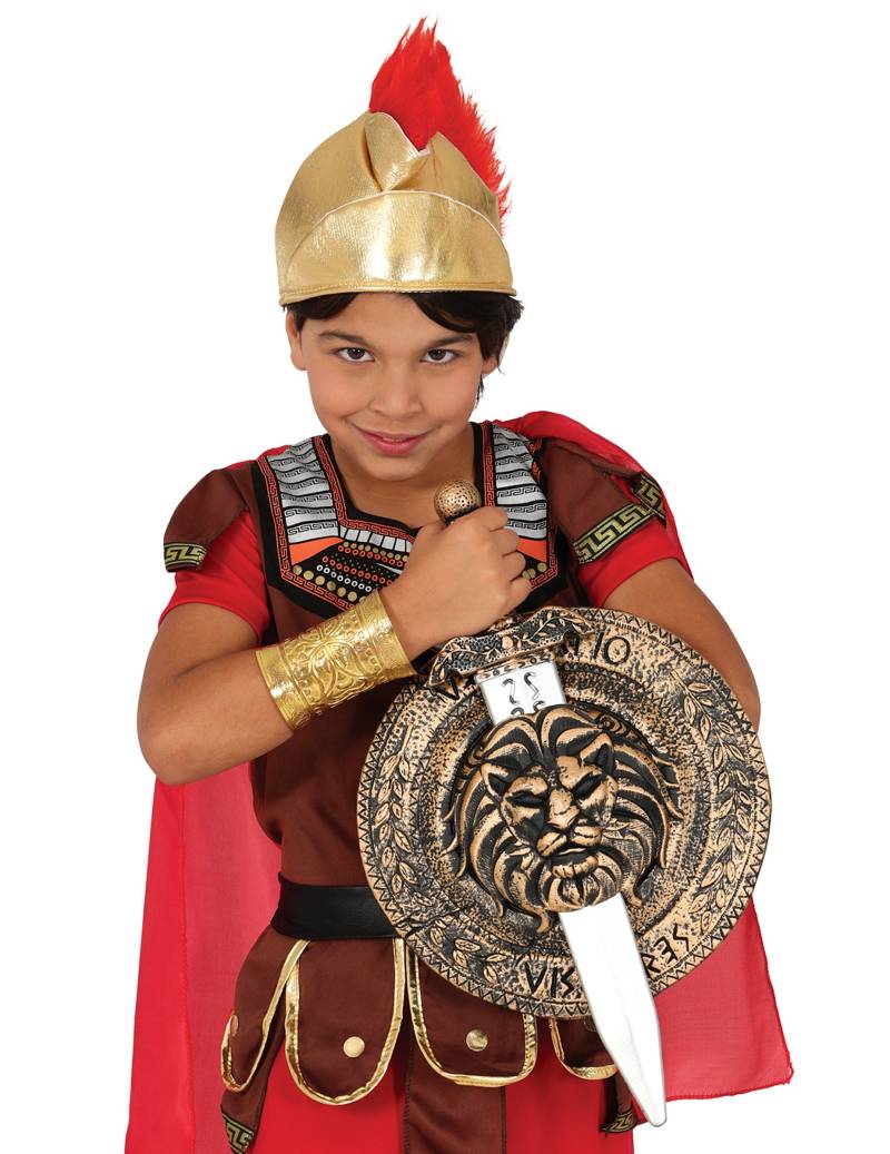 Römisches Schwert und Schild Gladiator-Set bronzefarben von KARNEVAL-MEGASTORE