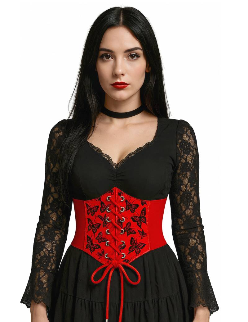 Rotes elastisches Korsett mit Schmetterlingsmuster von FIESTAS GUIRCA, S.L.