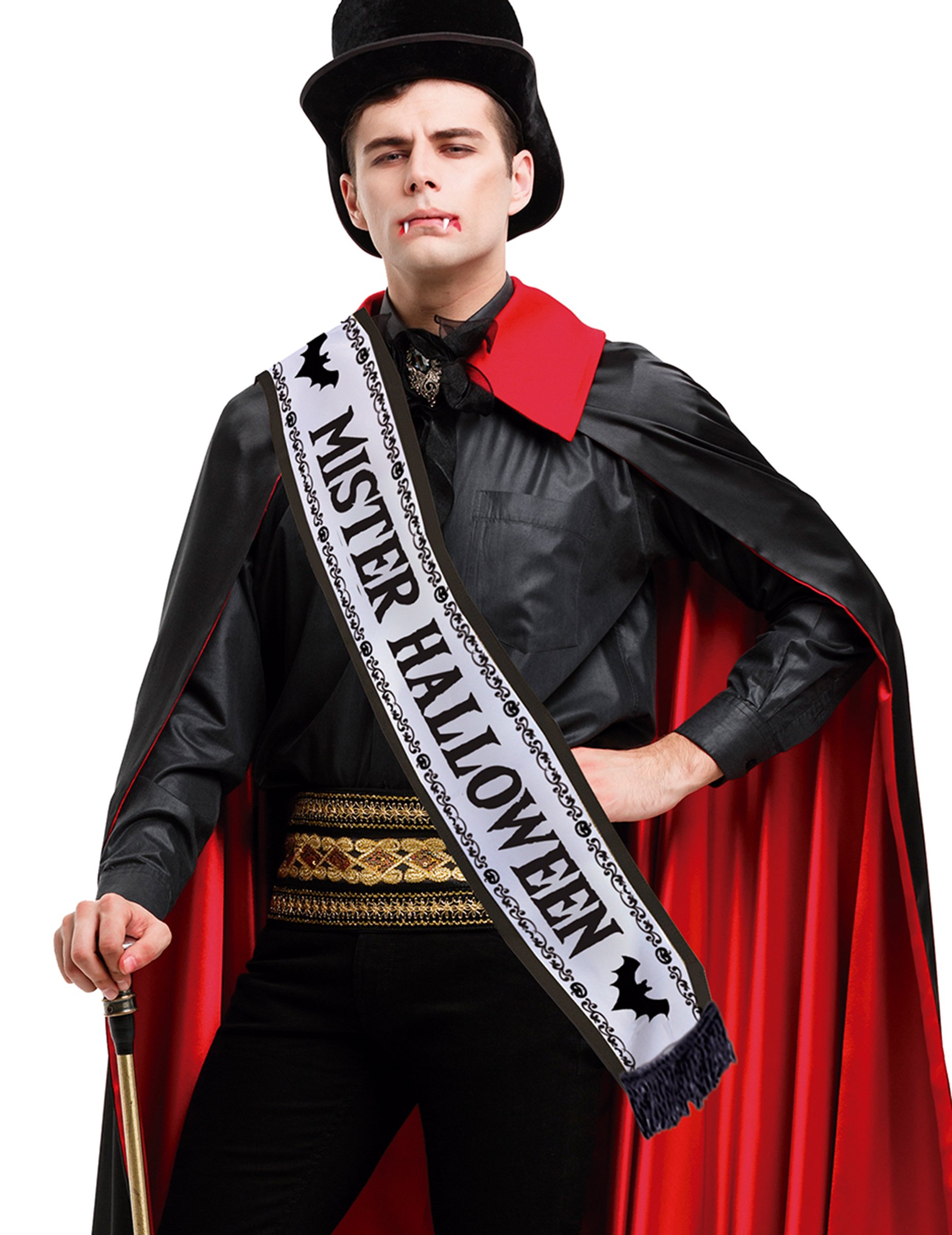 Schal Mister Halloween für Accessoire Erwachsene schwarz von FIESTAS GUIRCA, S.L.