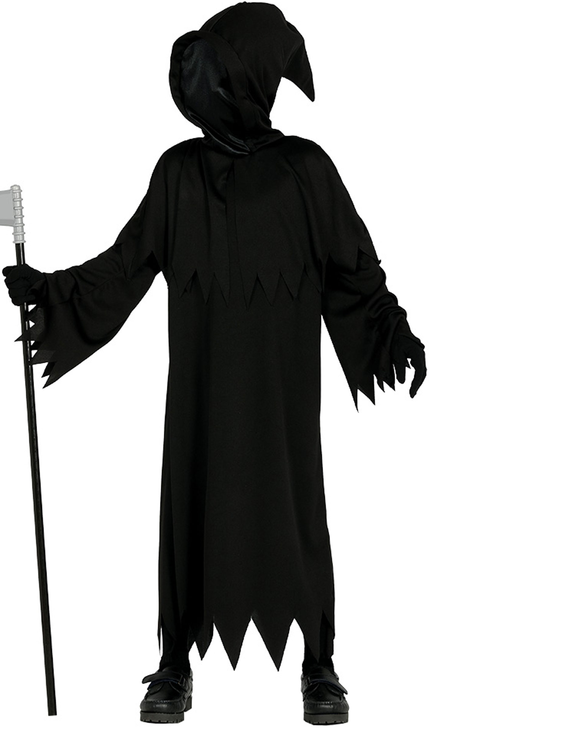 Schauriges Sensenmann-Kostüm für Kinder Halloween schwarz von FIESTAS GUIRCA, S.L.