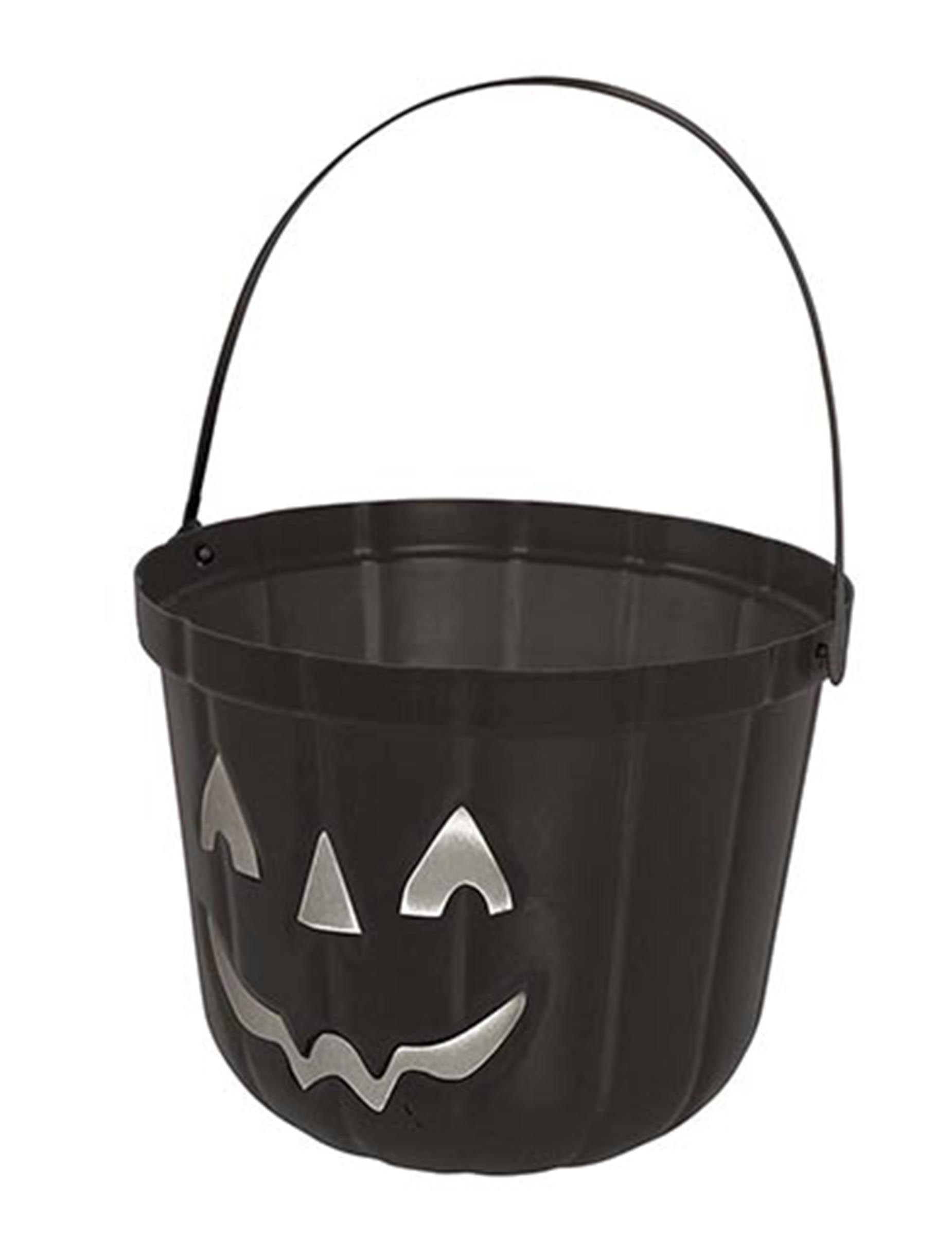 Schwarzer Kürbiseimer 20cm Stilvoller Halloween Bonbonbehälter Schwarzer Kürbiseimer 20cm Stilvoller Halloween Bonbonbehälter von FIESTAS GUIRCA, S.L.