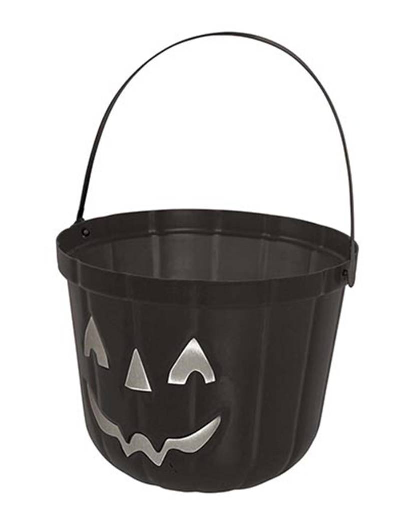 Schwarzer Kürbiseimer 20cm Stilvoller Halloween Bonbonbehälter Schwarzer Kürbiseimer 20cm Stilvoller Halloween Bonbonbehälter von FIESTAS GUIRCA, S.L.