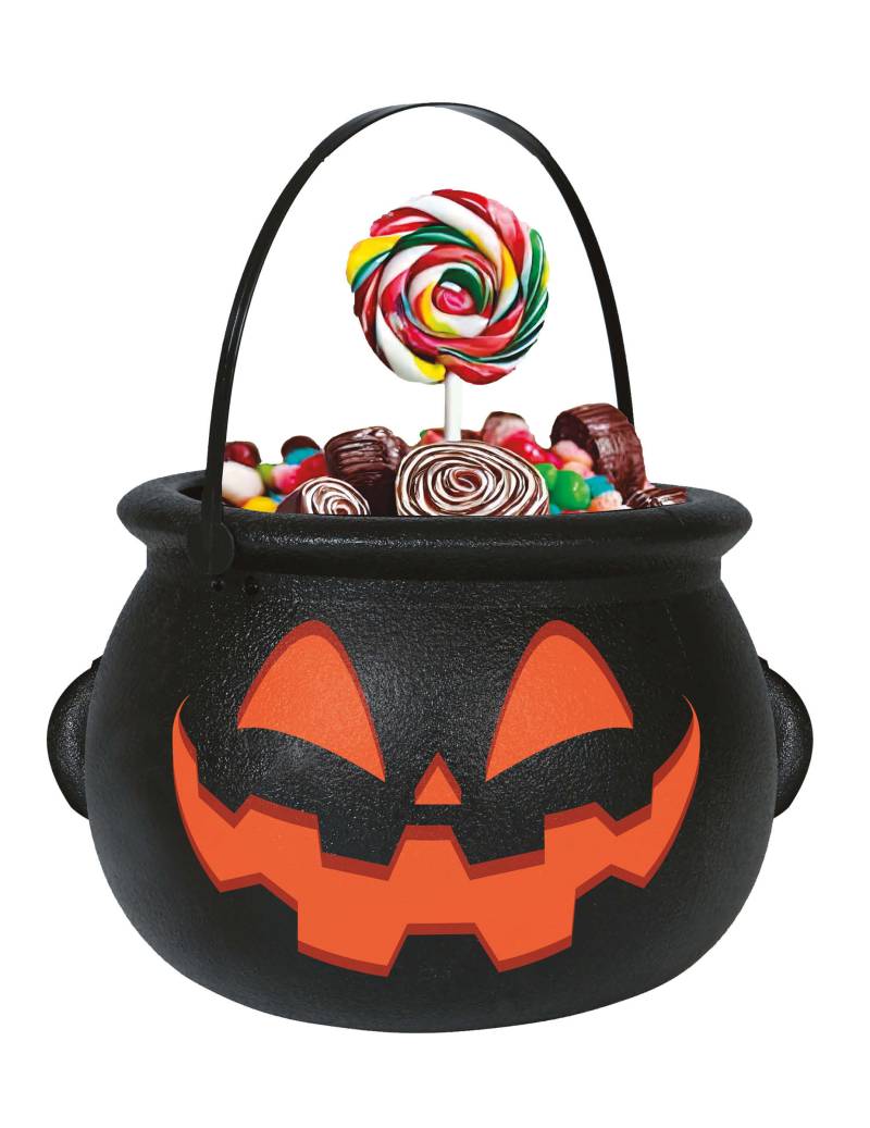 Schwarzer Kürbiskessel 16cm Halloween Bonbonschale mit Henkel Schwarzer Kürbiskessel 16cm Halloween Bonbonschale mit Henkel von FIESTAS GUIRCA, S.L.