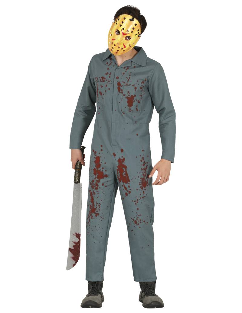 Serienmörder-Kostüm Hockey-Killer grau von FIESTAS GUIRCA, S.L.