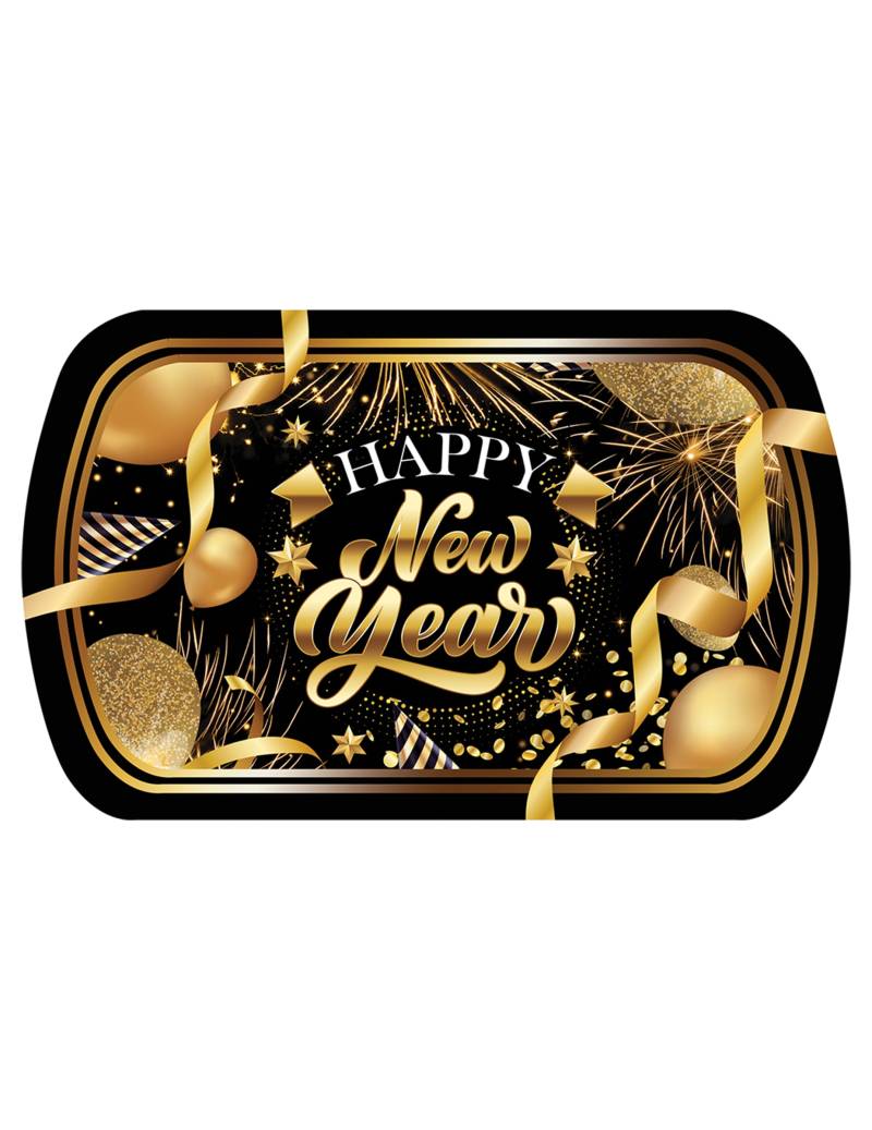 Serviertablett Happy New Year Schwarz Gold 39 x 24 cm Serviertablett Happy New Year Schwarz Gold 39 x 24 cm von FIESTAS GUIRCA, S.L.