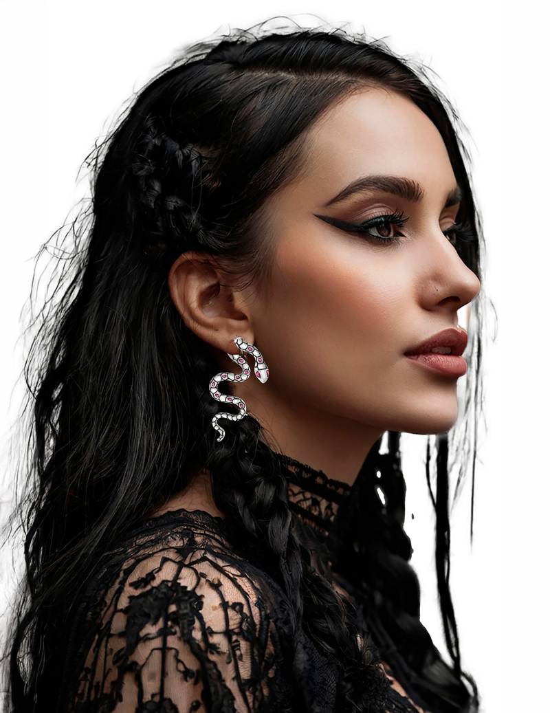 Silberner Schlangen Ohrring 6cm Halloween Silberner Schlangen Ohrring 6cm Halloween von FIESTAS GUIRCA, S.L.