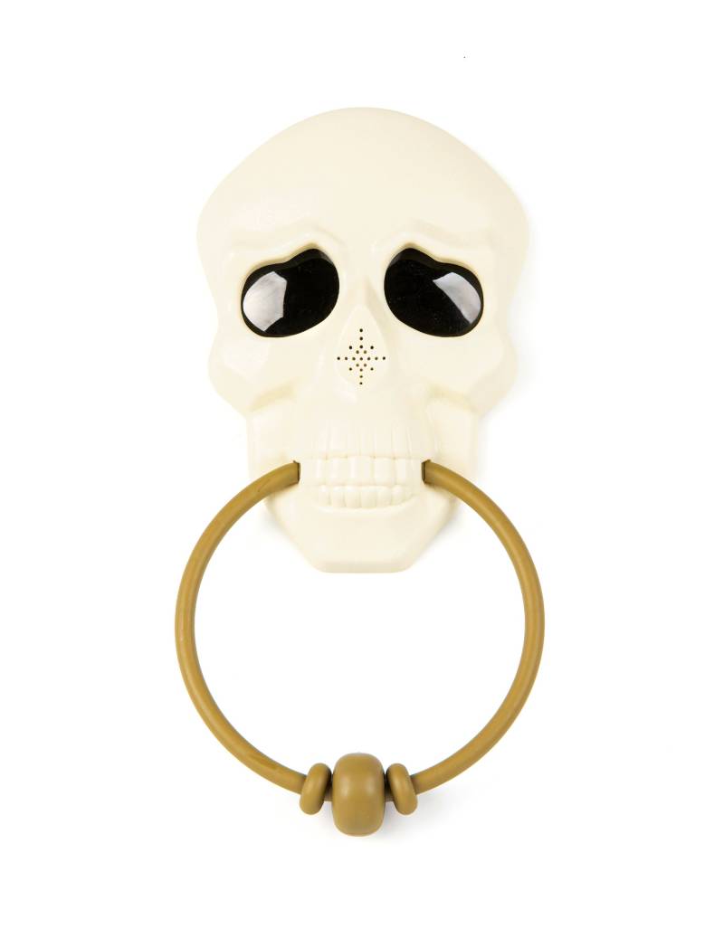Skelett-Türklopfer mit Sound und Animation Halloween-Partydeko weiss-braun 30 cm von FIESTAS GUIRCA, S.L.