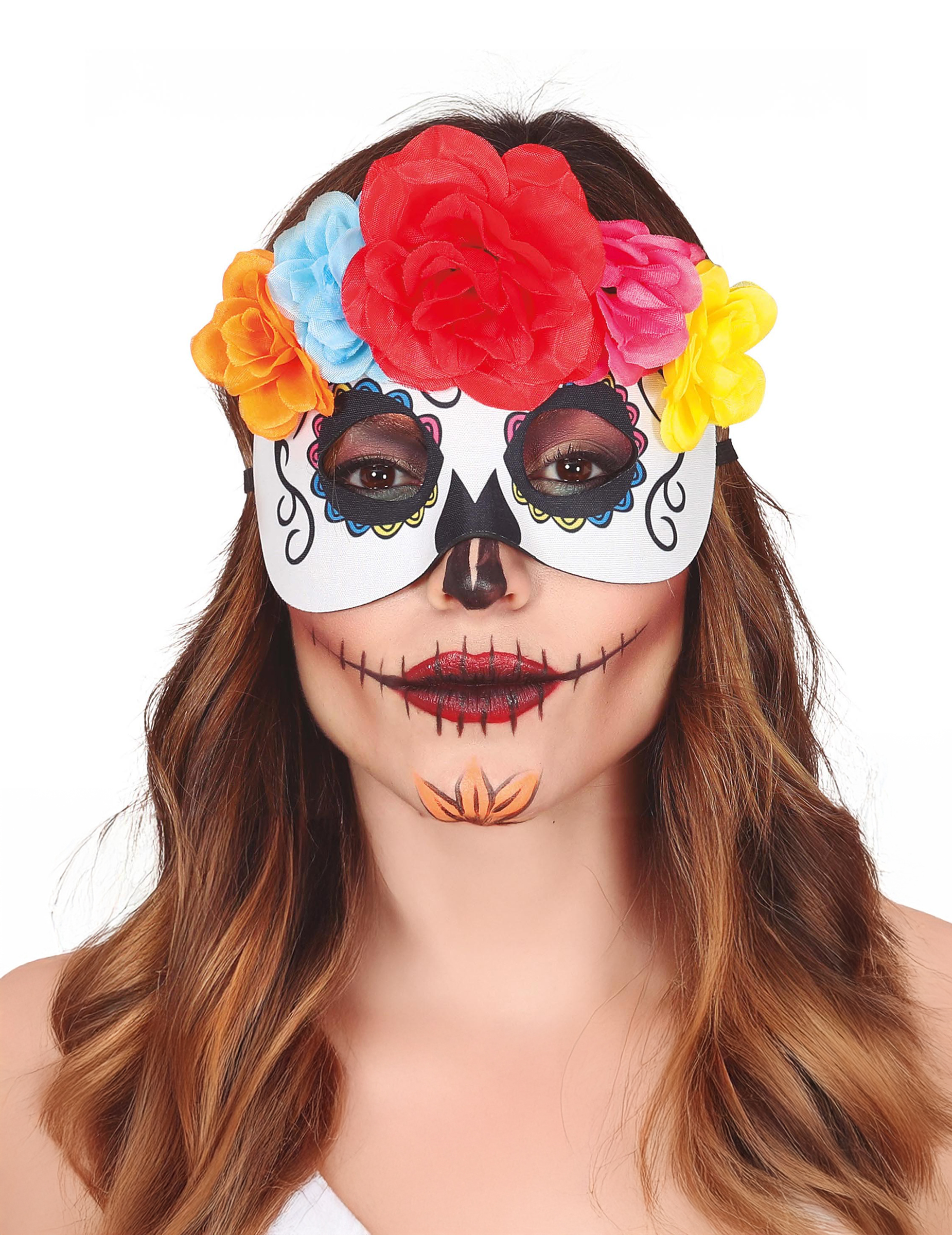 Tag der Toten Halbmaske für Erwachsene Halloween von FIESTAS GUIRCA, S.L.