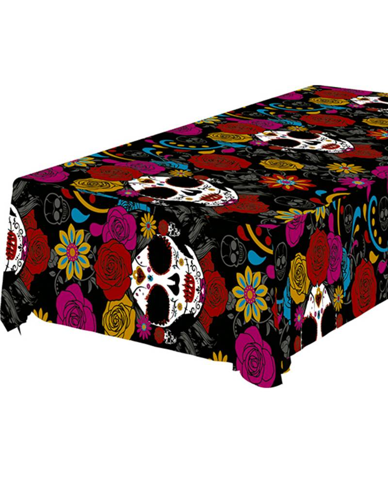 Tag der Toten Tischdecke Partydeko 137 x 274 cm bunt von FIESTAS GUIRCA, S.L.