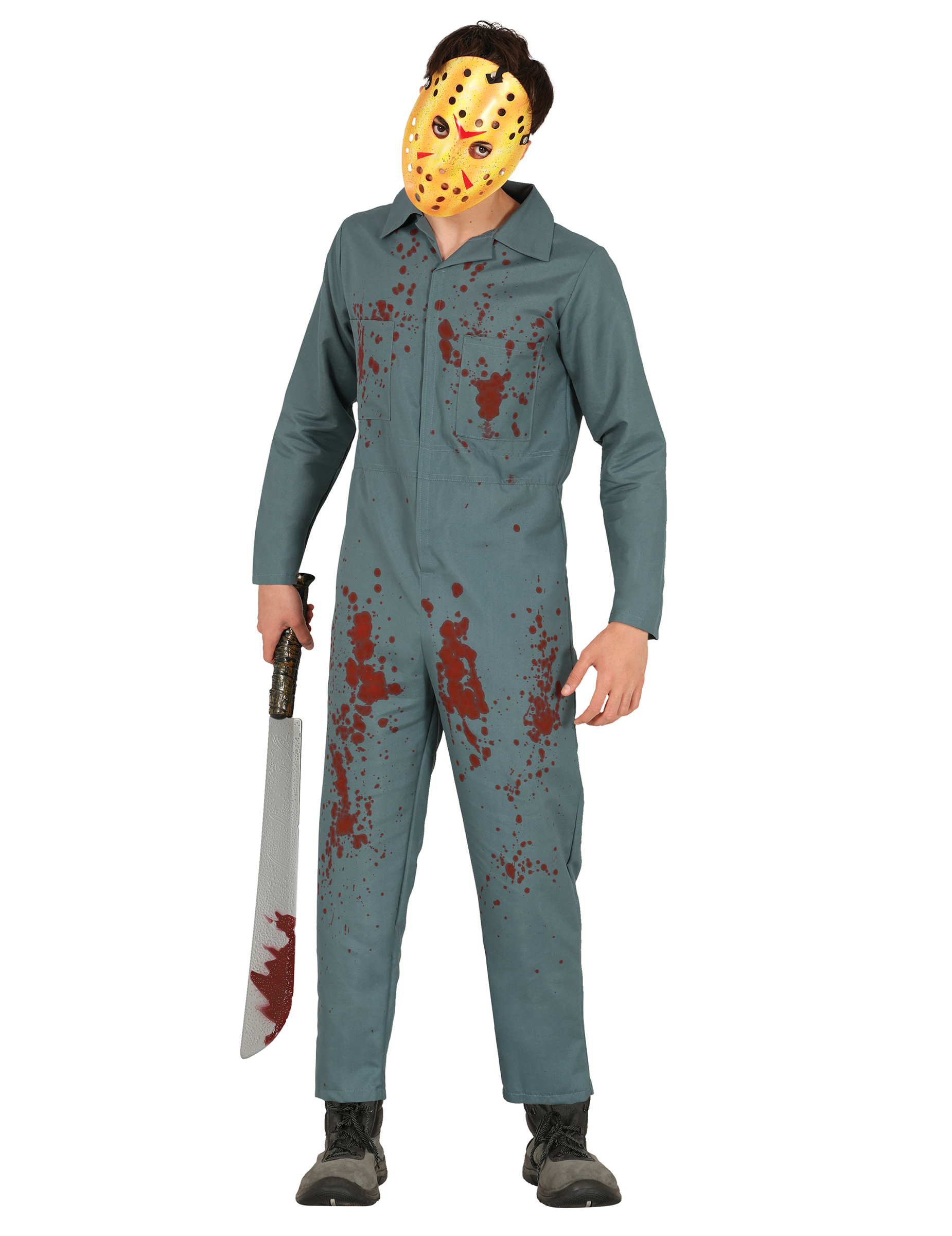 Teenager Kostüm verrückter Killer grau von FIESTAS GUIRCA, S.L.