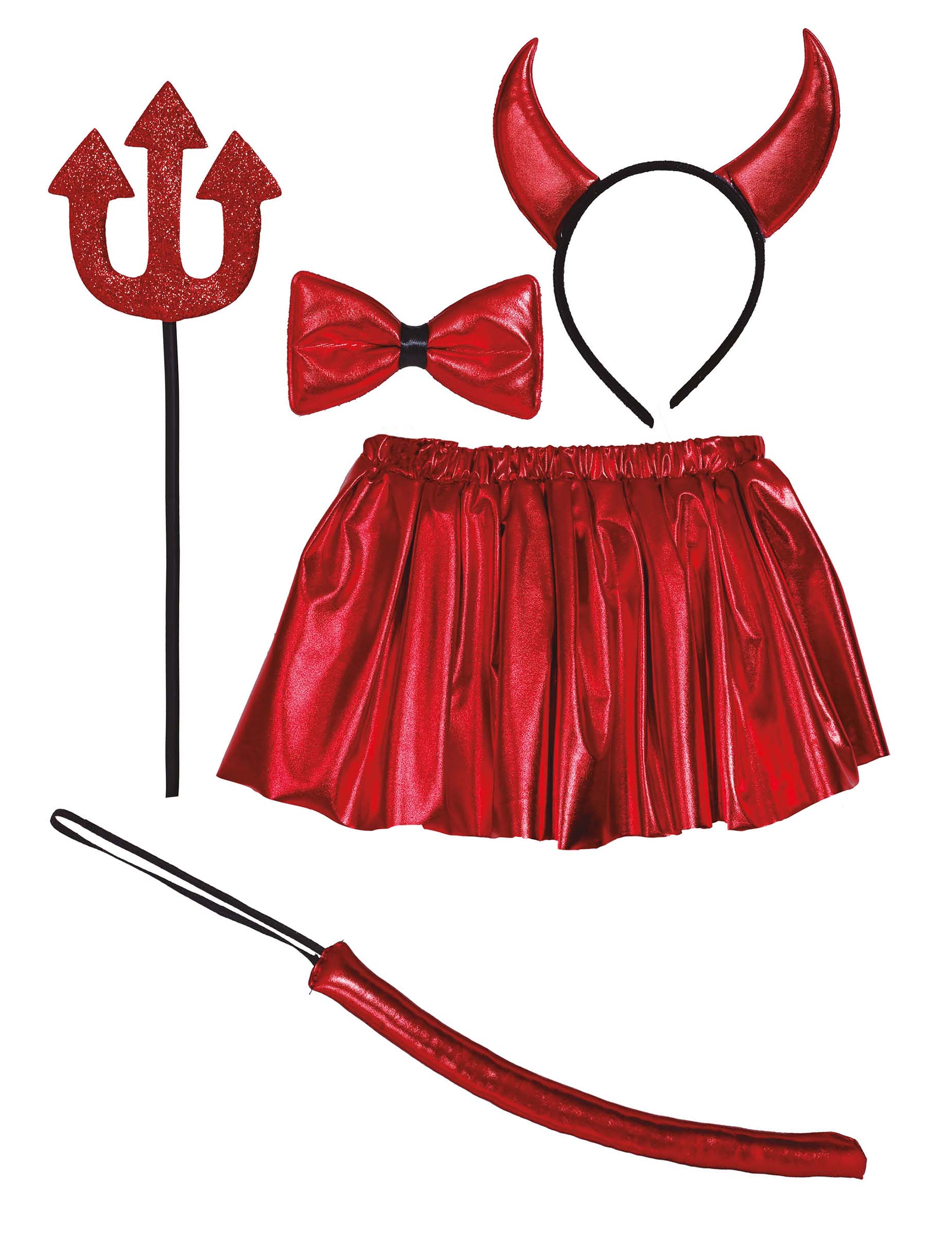 Teufelinnen Kostümset Mädchen 5-teilig rot von FIESTAS GUIRCA, S.L.