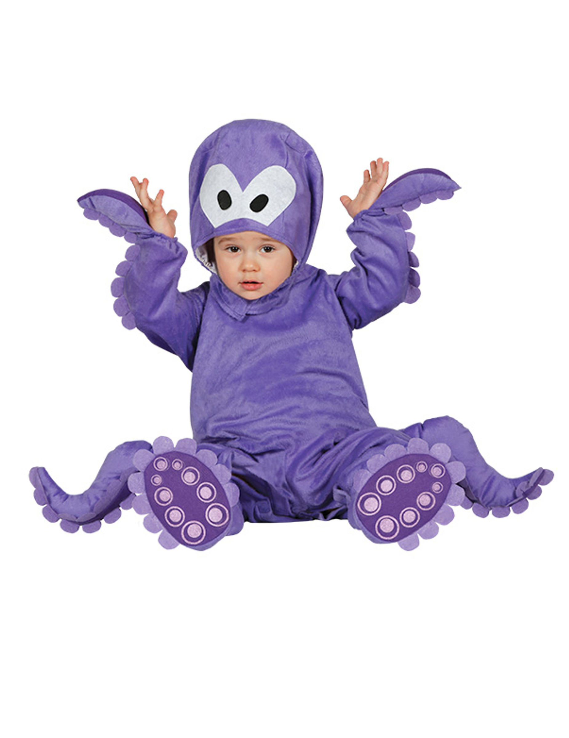 Tintenfisch-Kostüm für Babys mit Kapuze violett von FIESTAS GUIRCA, S.L.