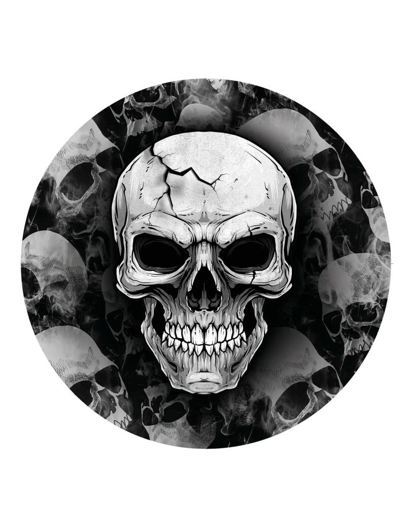 Totenkopf Pappteller 6 Stk. von FIESTAS GUIRCA, S.L.