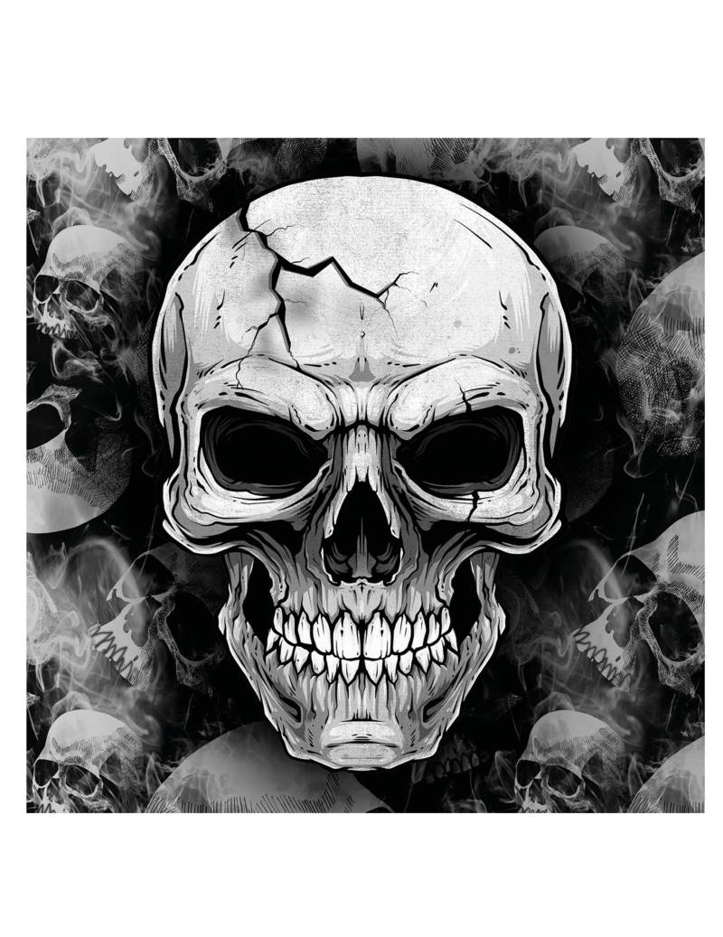 Totenkopf Servietten 16 x 16 cm schwarz weiß von FIESTAS GUIRCA, S.L.