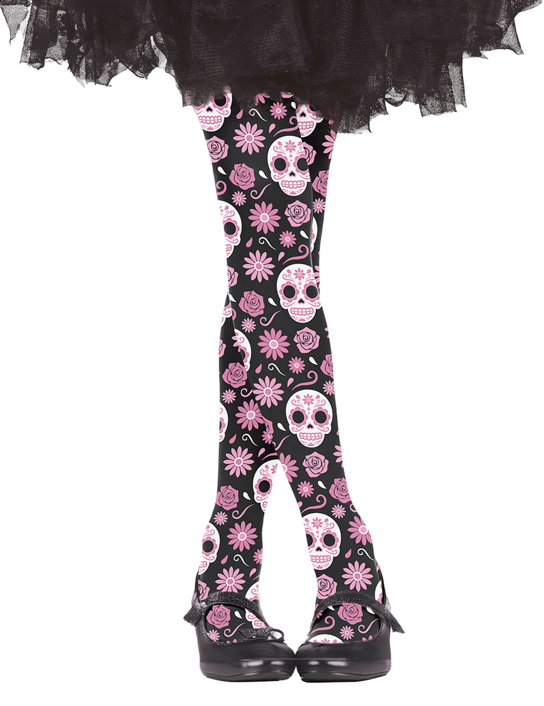 Totenkopf Strumpfhose Catrinas für Kinder Halloween von FIESTAS GUIRCA, S.L.